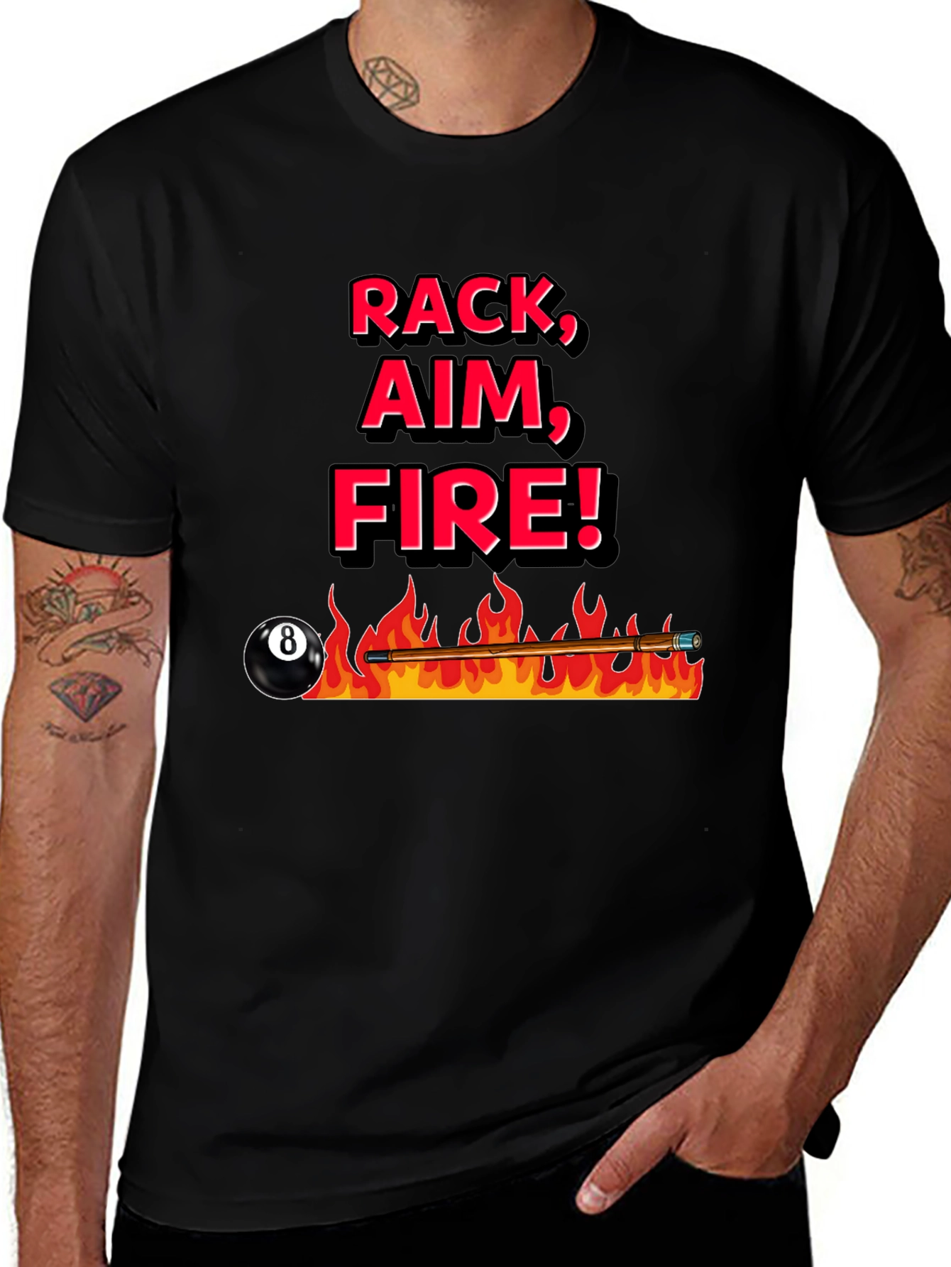 Rack Aim Fire Pool T-Shirt