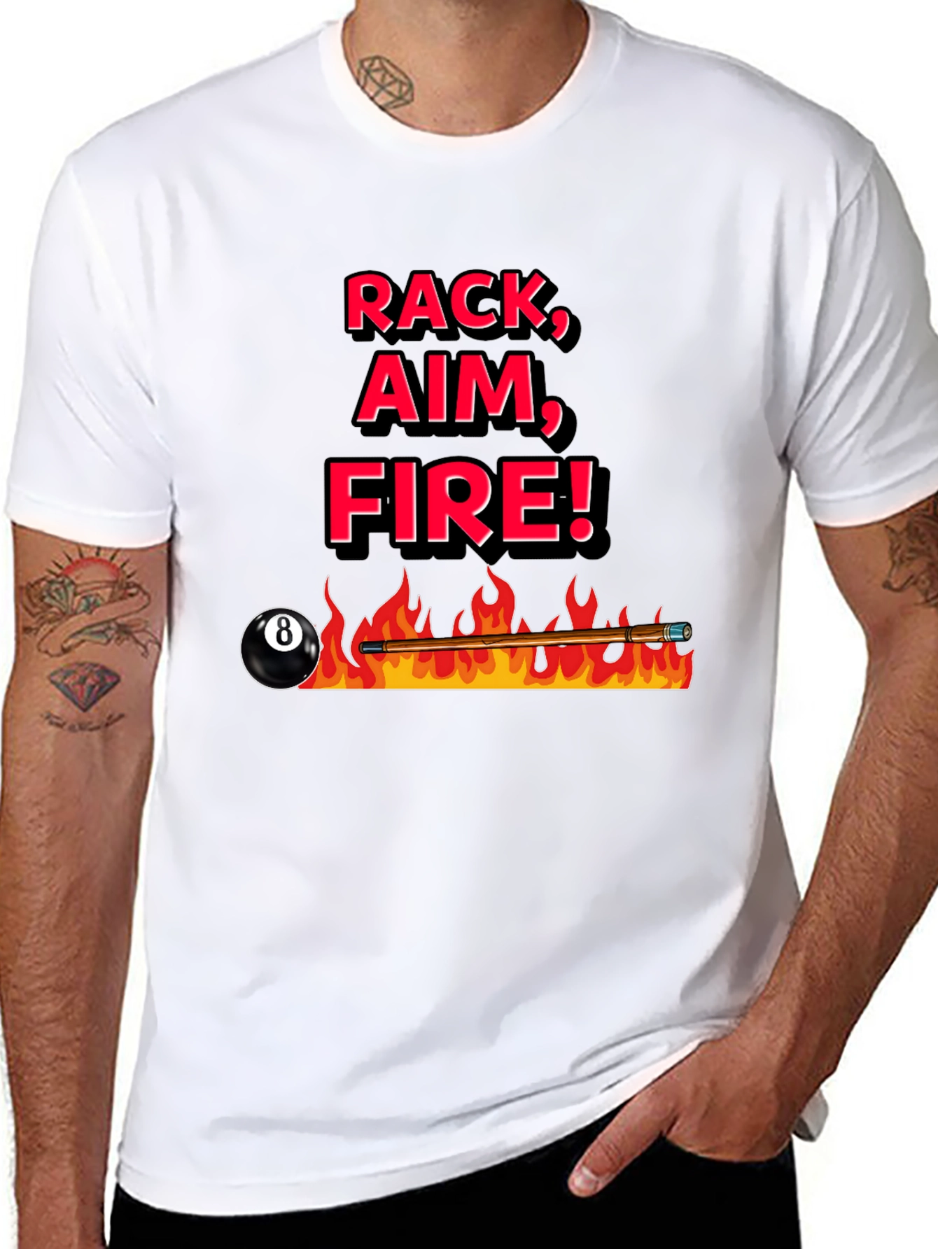 Rack Aim Fire Pool T-Shirt