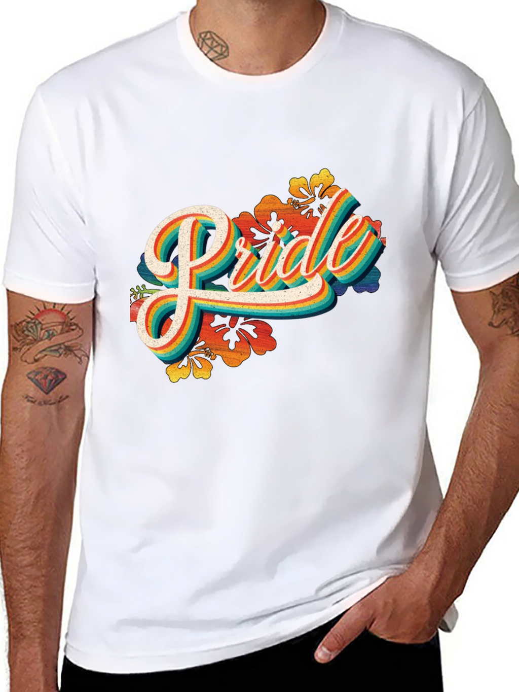 Pride Rainbow Graphic Tee - Retro LGBT Pride T-Shirt