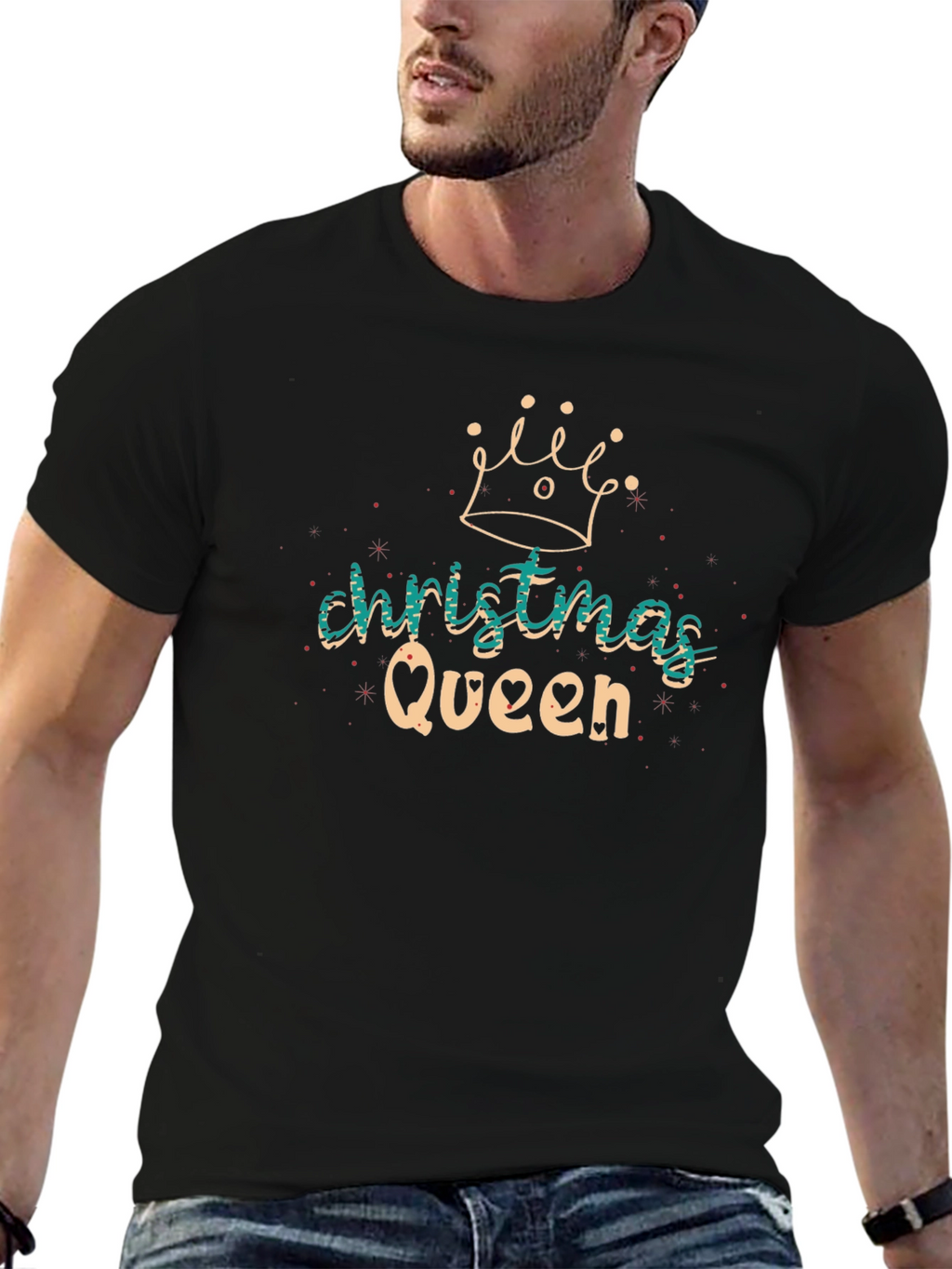 Christmas Queen Black T-Shirt
