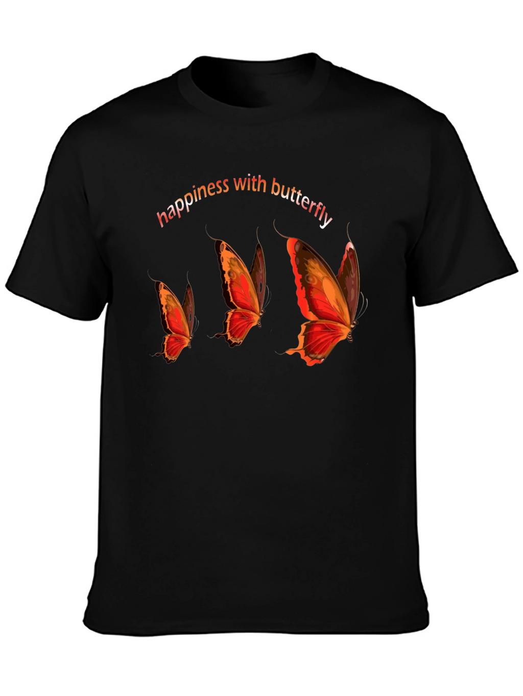 Happiness with Butterfly Graphic Tee