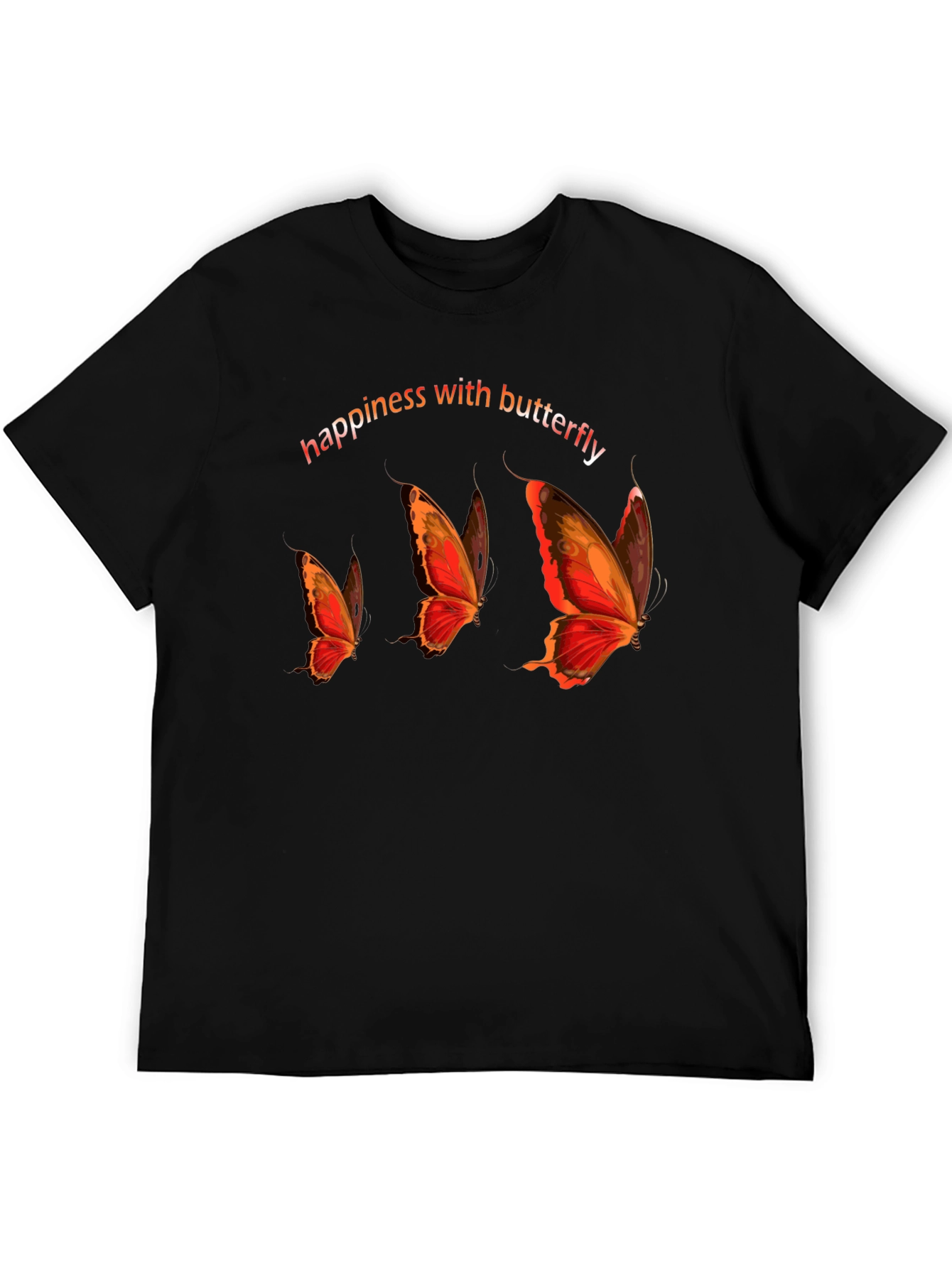 Happiness with Butterfly Graphic Tee