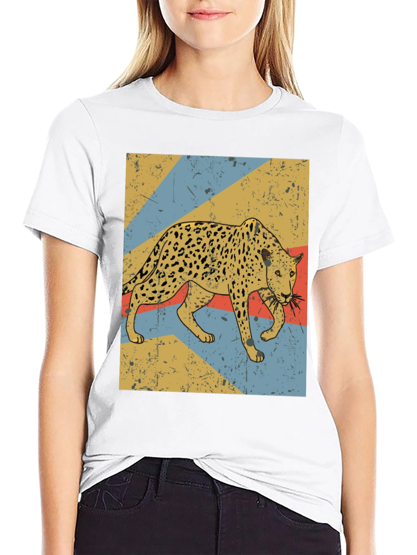 Retro Leopard Graphic T-Shirt