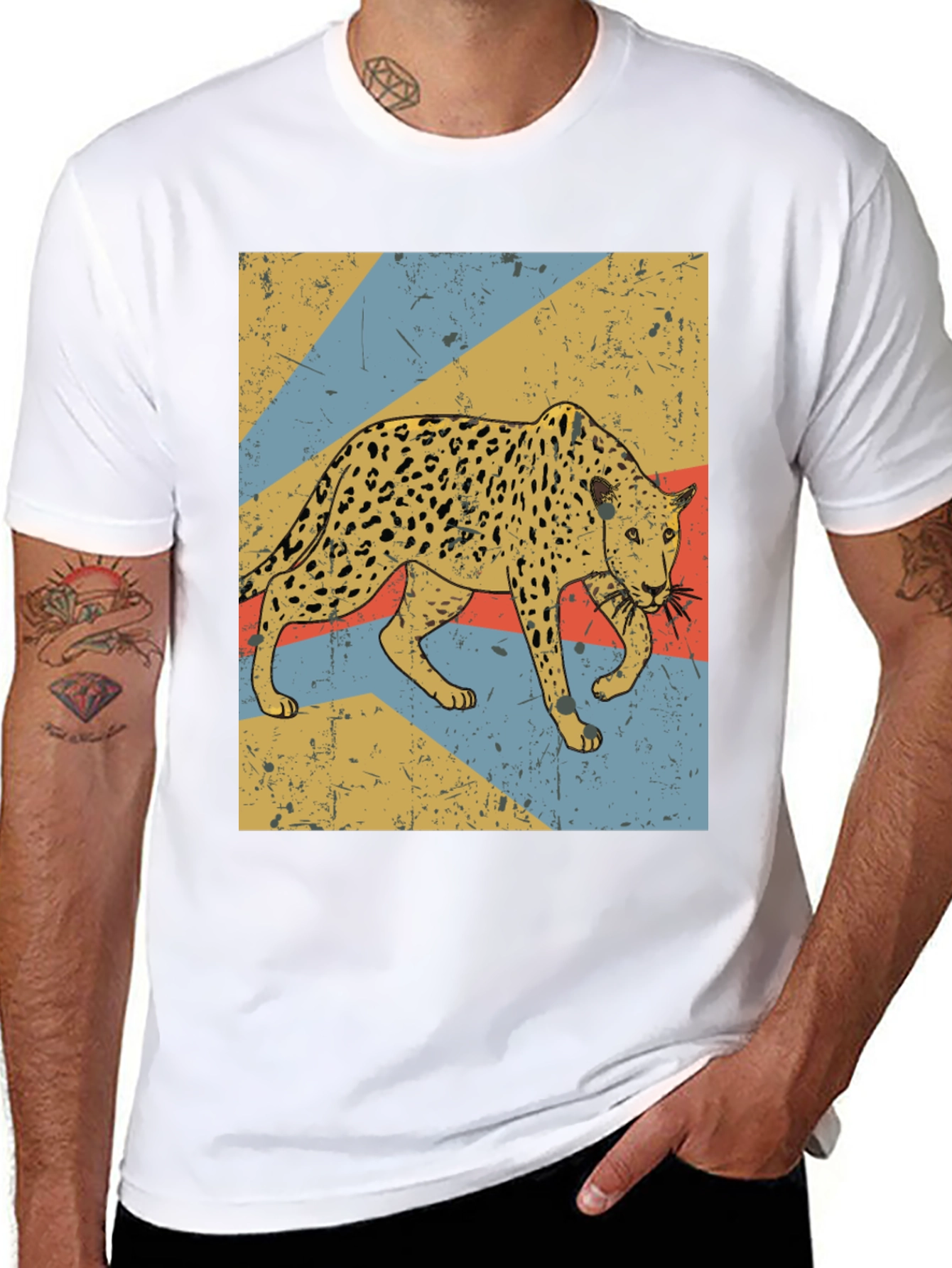 Retro Leopard Graphic T-Shirt