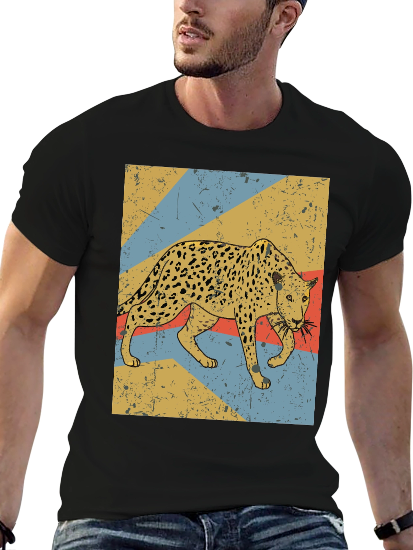 Retro Leopard Graphic T-Shirt