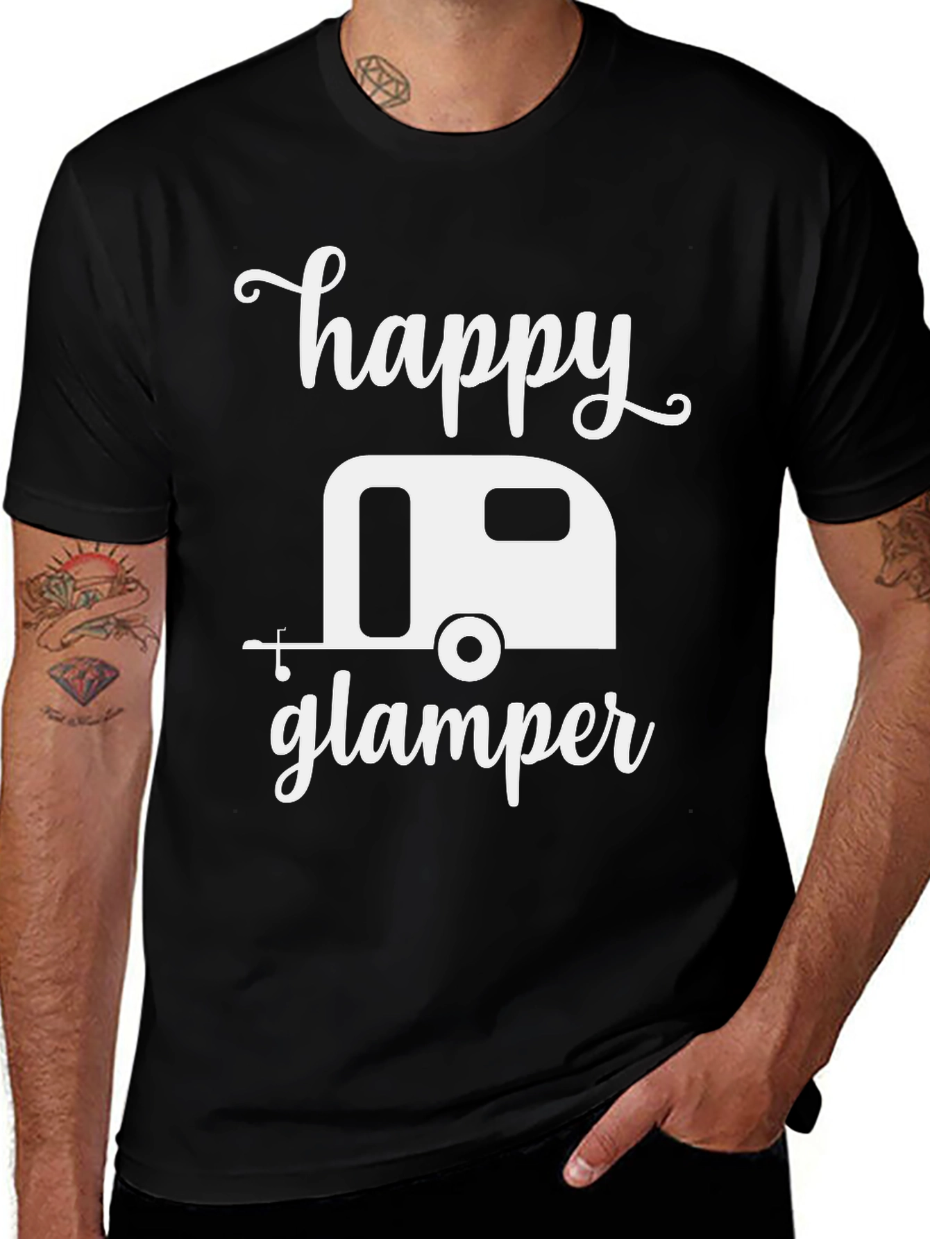 Happy Glamper Black Graphic Tee