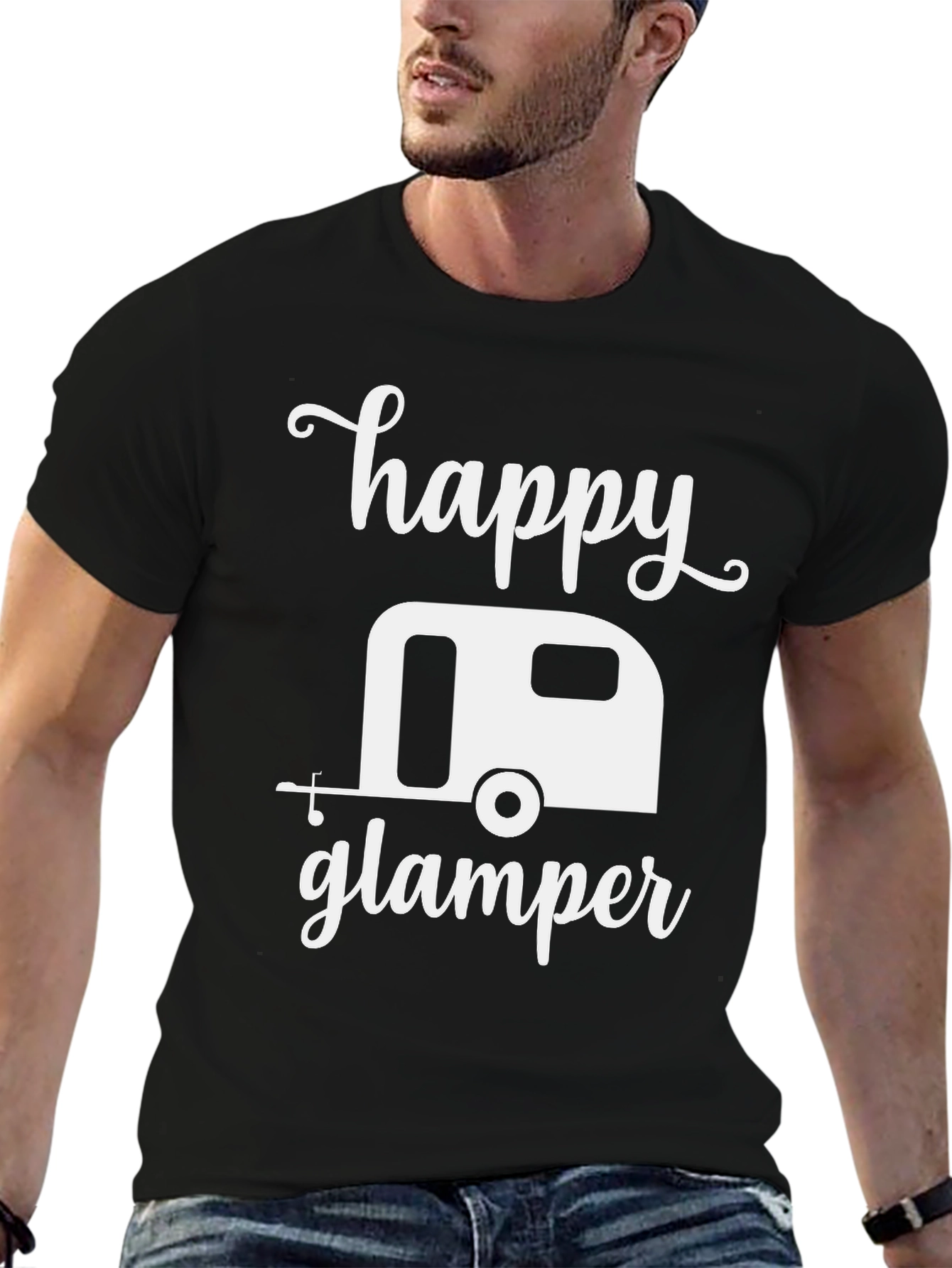 Happy Glamper Black Graphic Tee