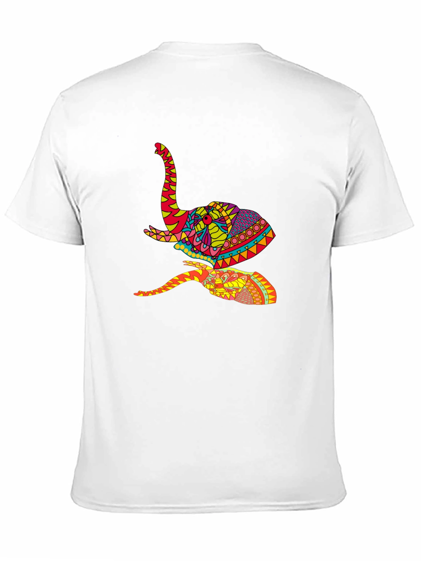 Vibrant Elephant Graphic Tee - Artistic Design Black