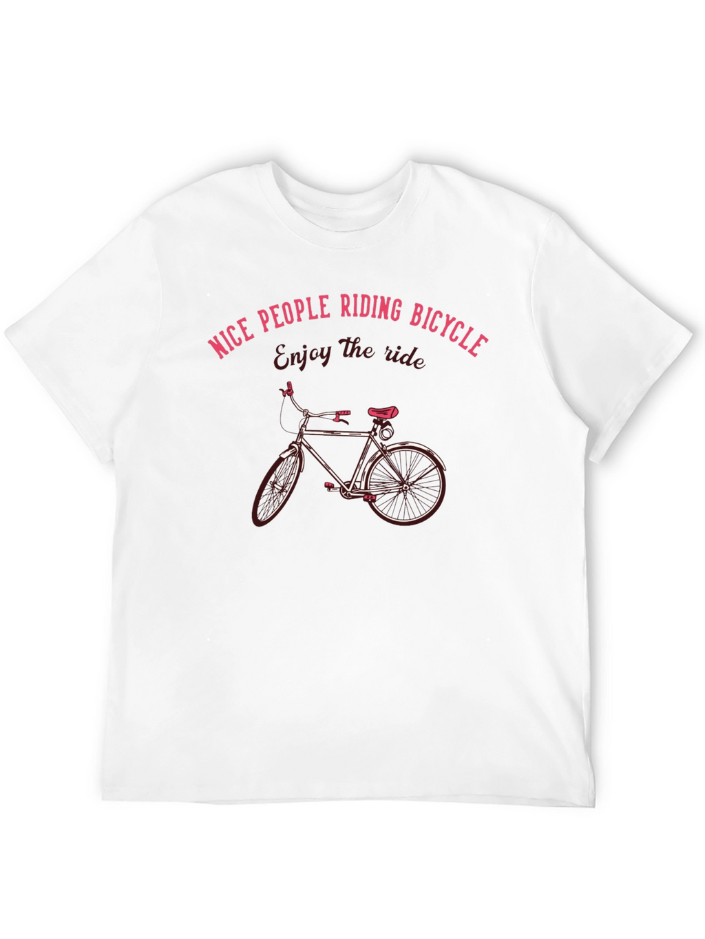 Nice People Riding Bicycle T-Shirt Black Cotton Casual Wear