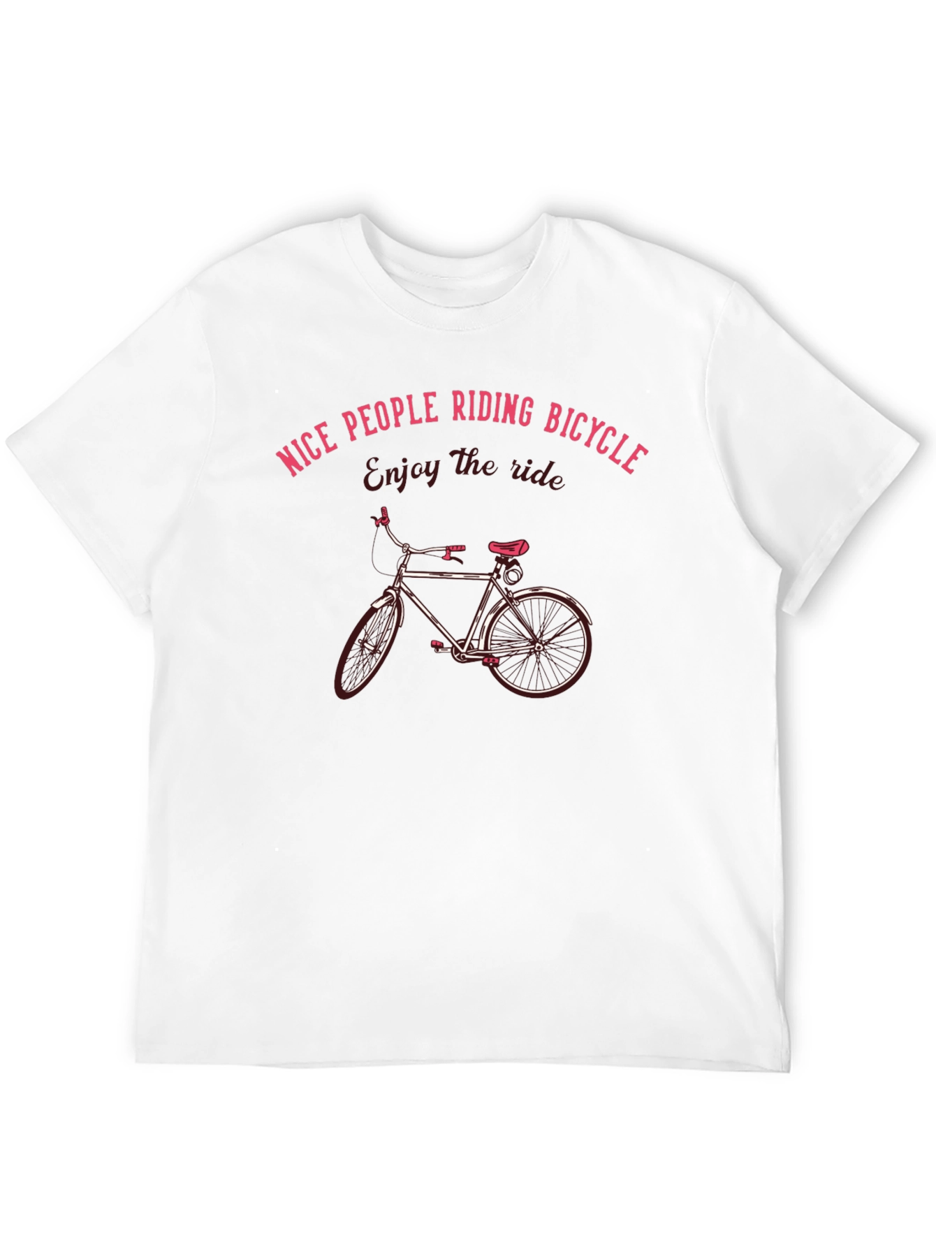 Nice People Riding Bicycle T-Shirt Black Cotton Casual Wear