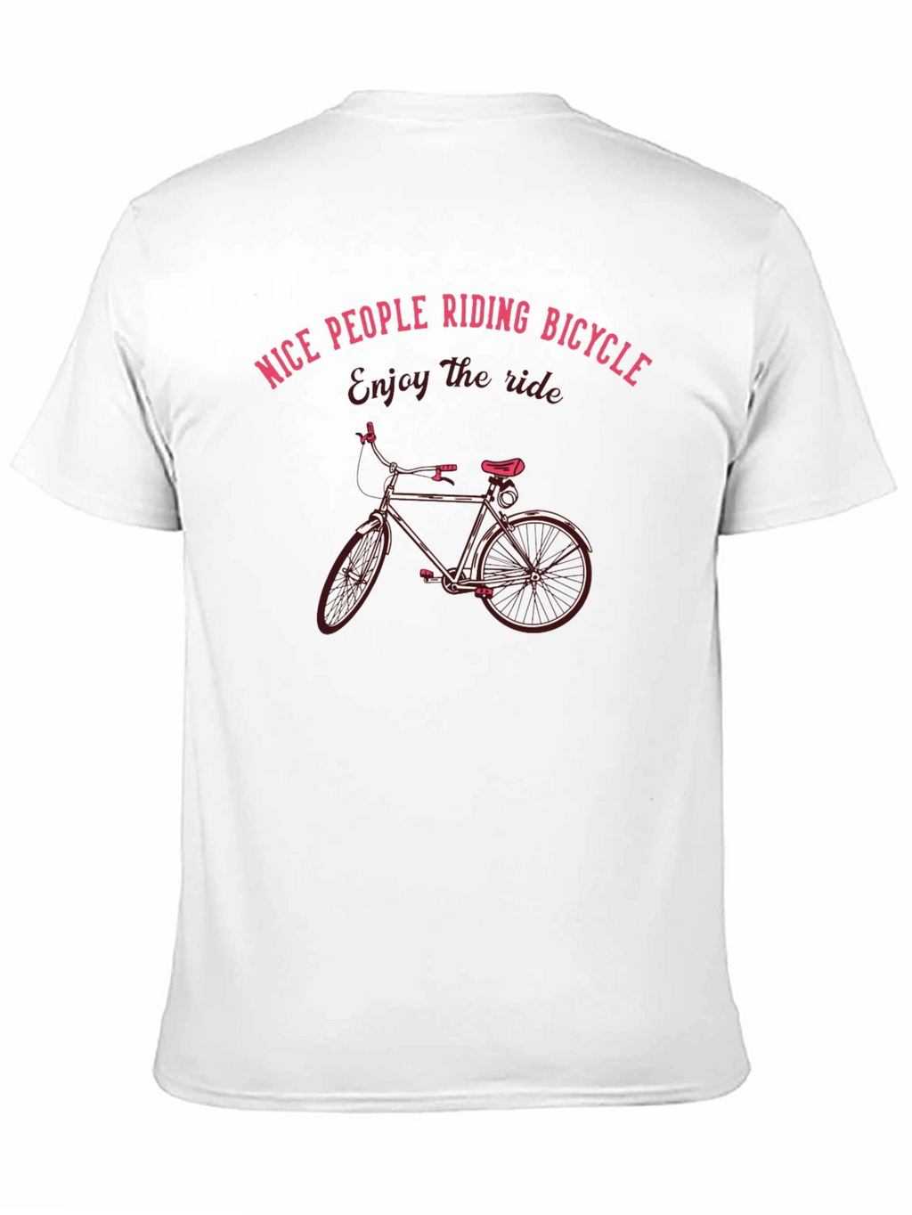 Nice People Riding Bicycle T-Shirt Black Cotton Casual Wear