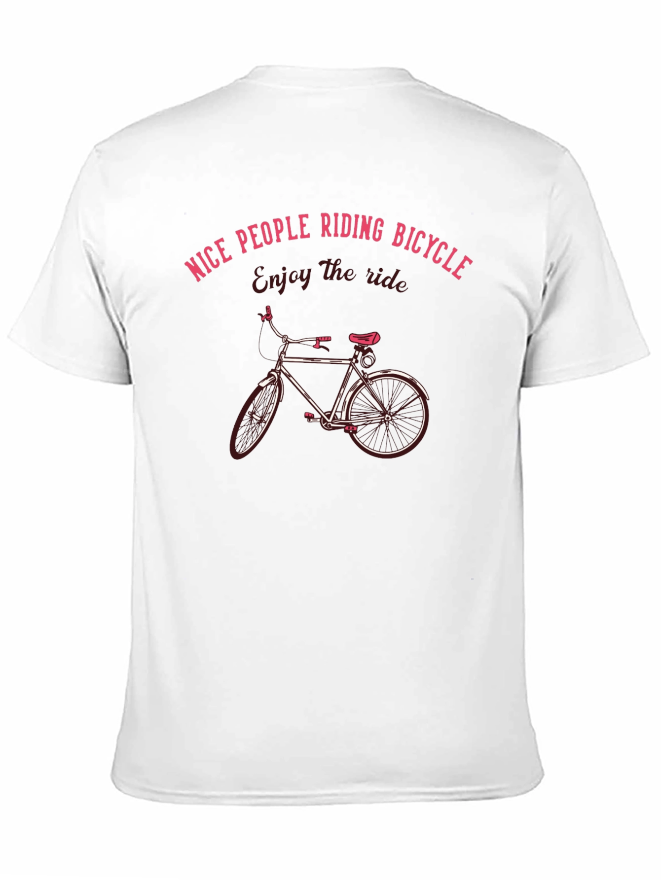 Nice People Riding Bicycle T-Shirt Black Cotton Casual Wear