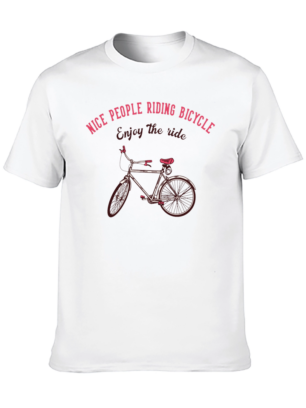 Nice People Riding Bicycle T-Shirt Black Cotton Casual Wear