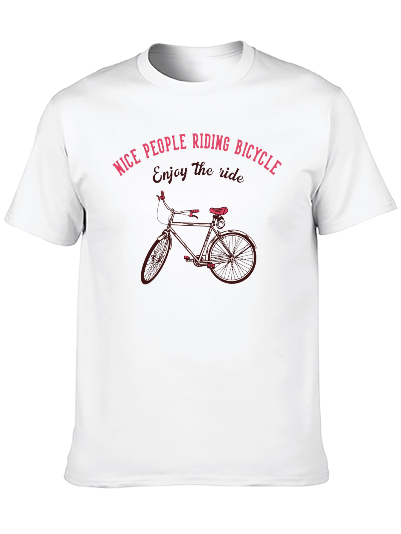 Nice People Riding Bicycle T-Shirt Black Cotton Casual Wear