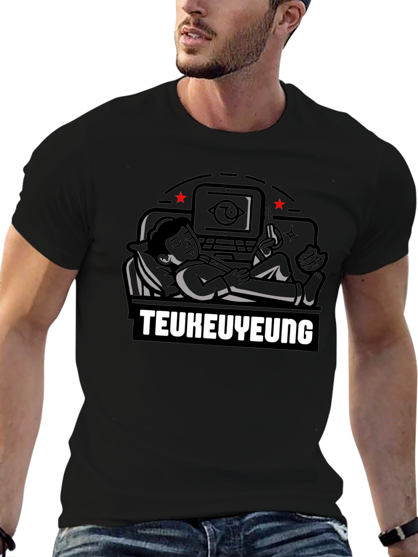Teukuyeung Graphic Tee - Relaxed Gamer Style