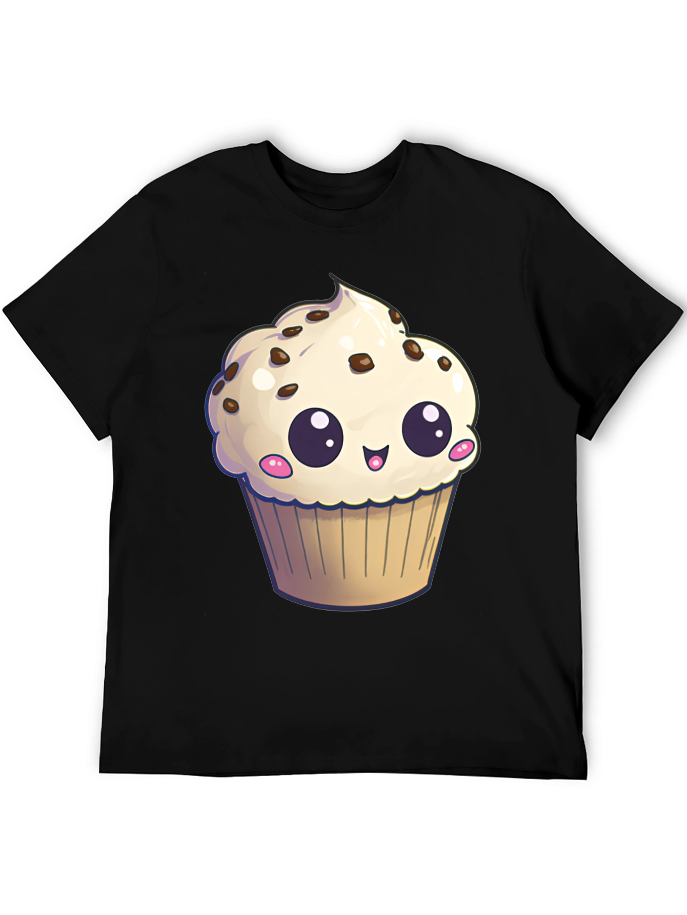Cute Cupcake Graphic T-Shirt - Black