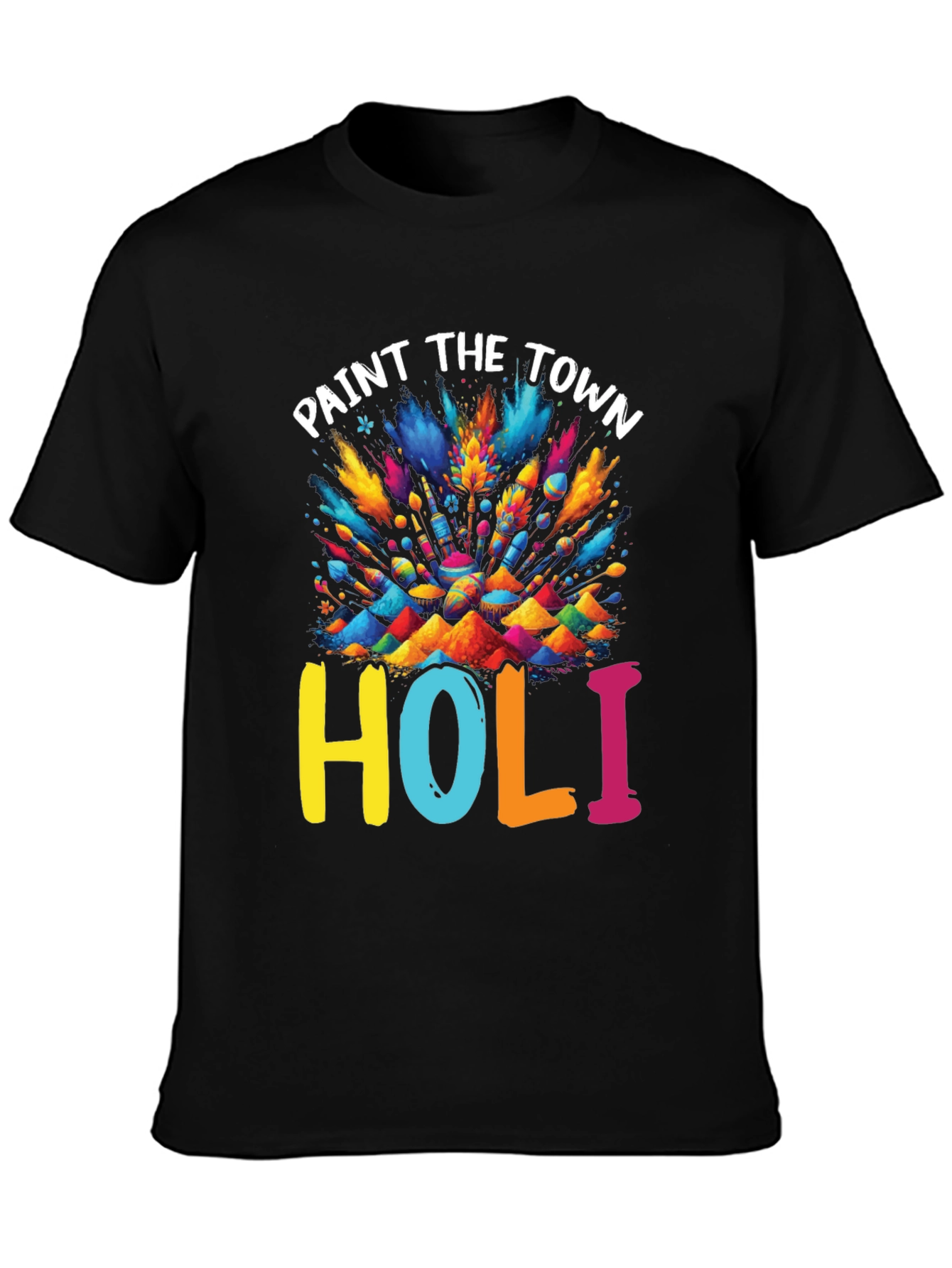 Paint The Town Holi T-Shirt Colorful Graphic Tee