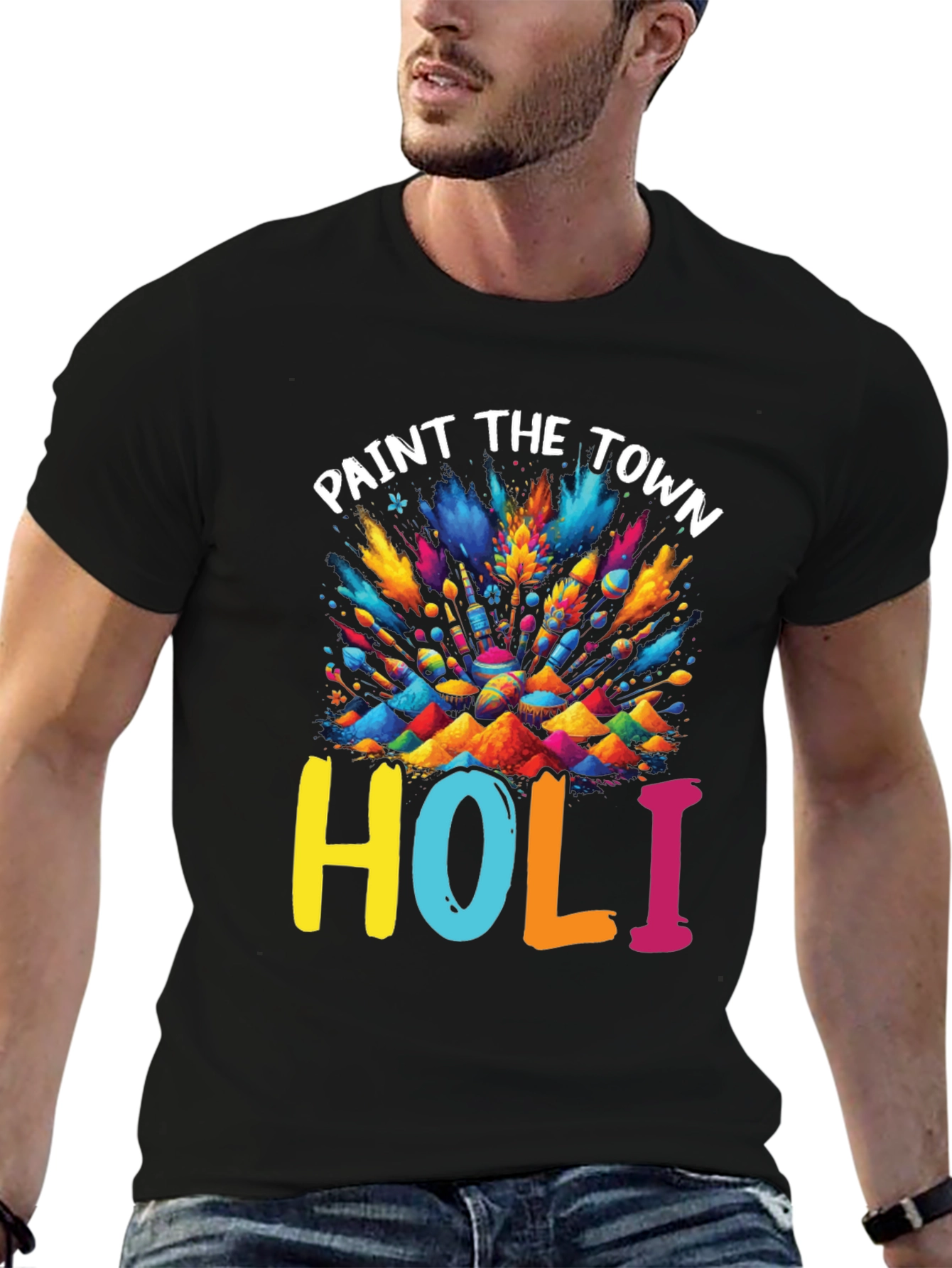 Paint The Town Holi T-Shirt Colorful Graphic Tee