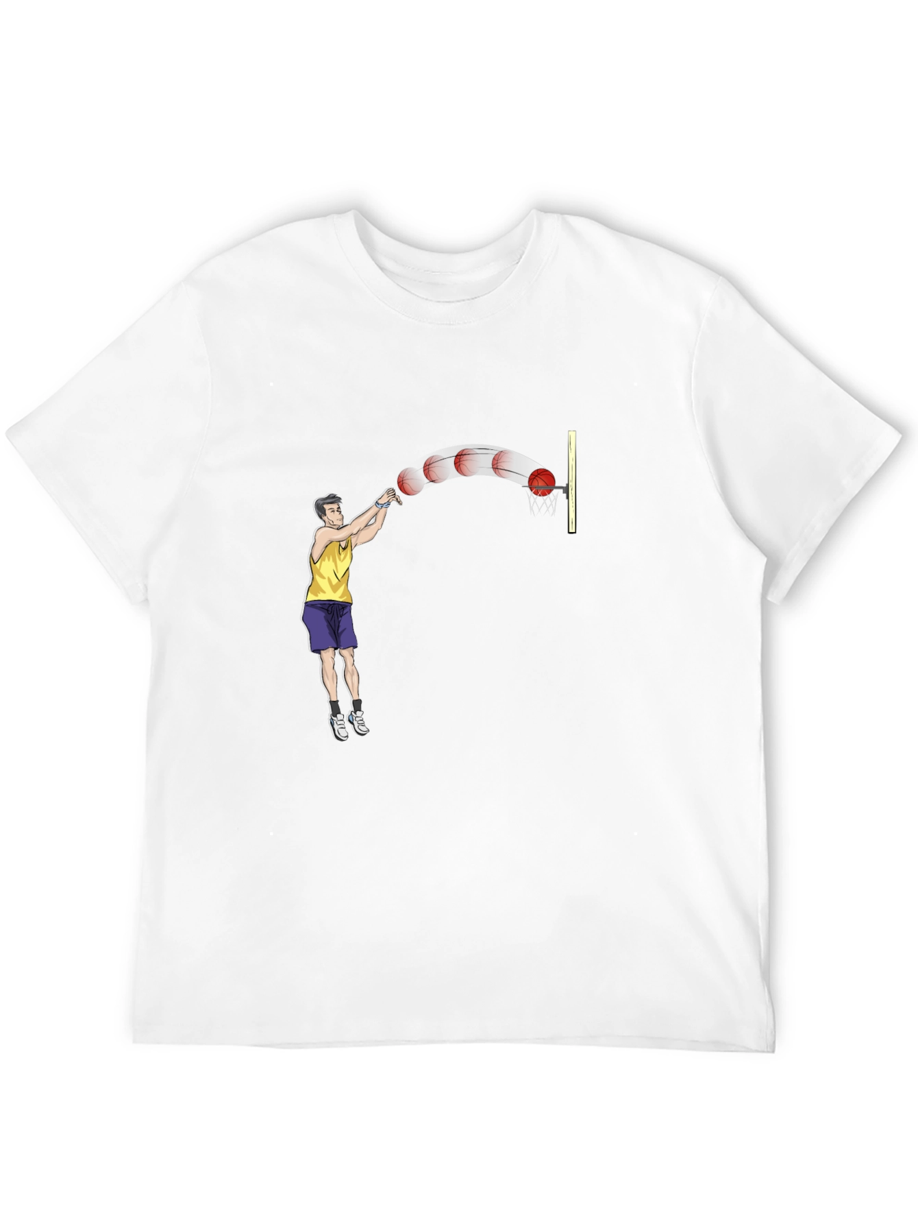 Basketball Throw Graphic Tee - Stylish Black T-Shirt