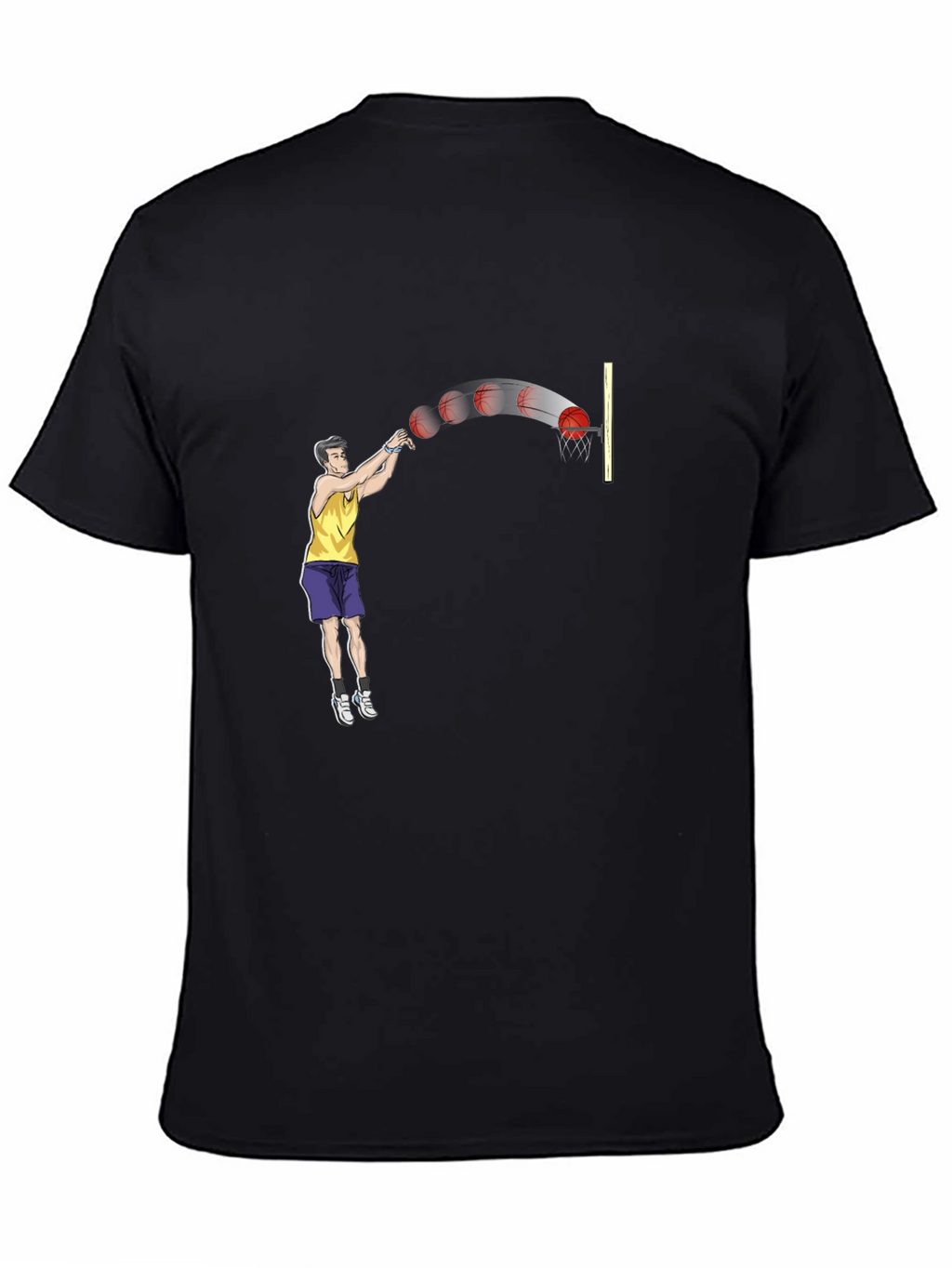 Basketball Throw Graphic Tee - Stylish Black T-Shirt