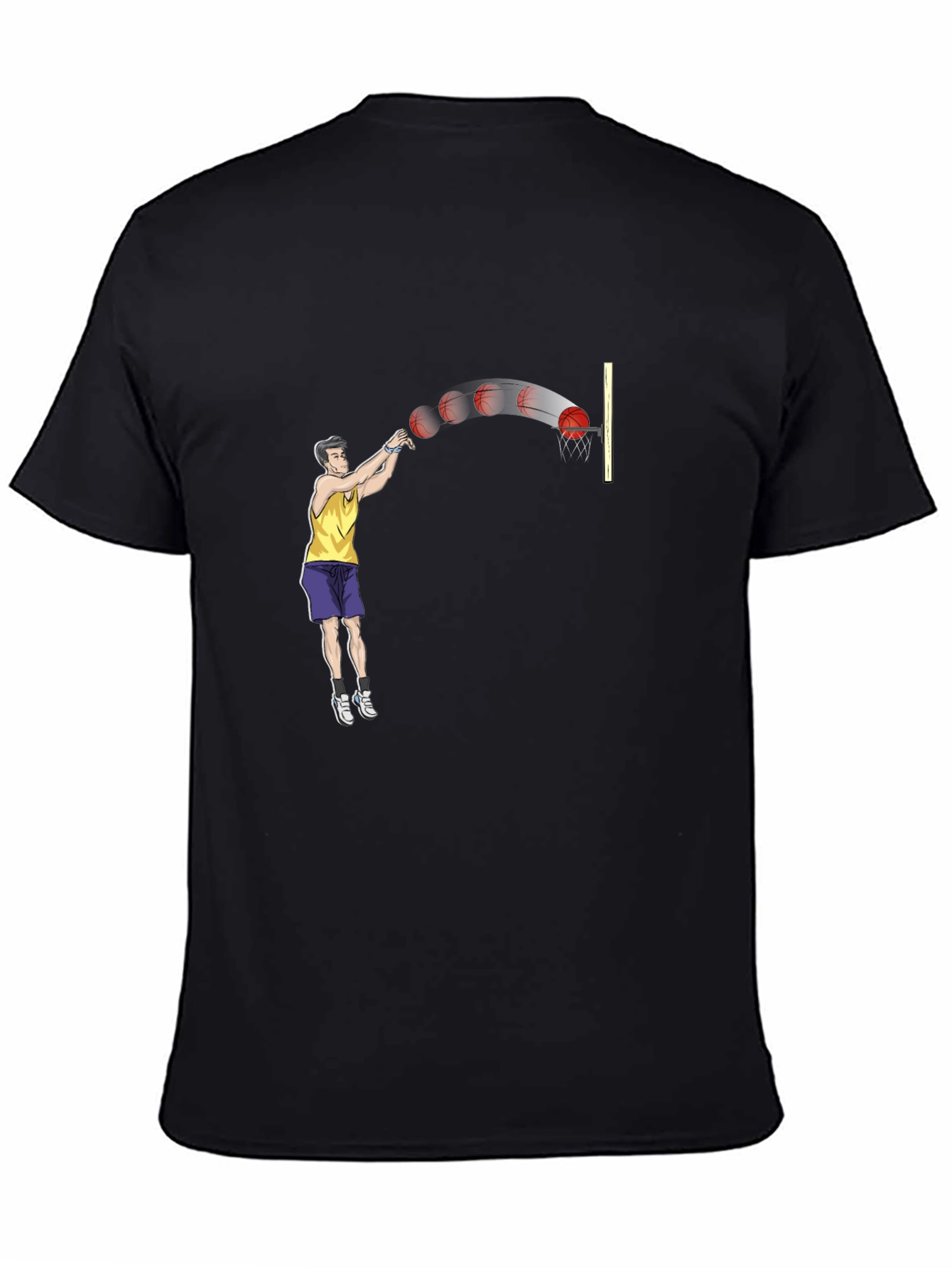 Basketball Throw Graphic Tee - Stylish Black T-Shirt