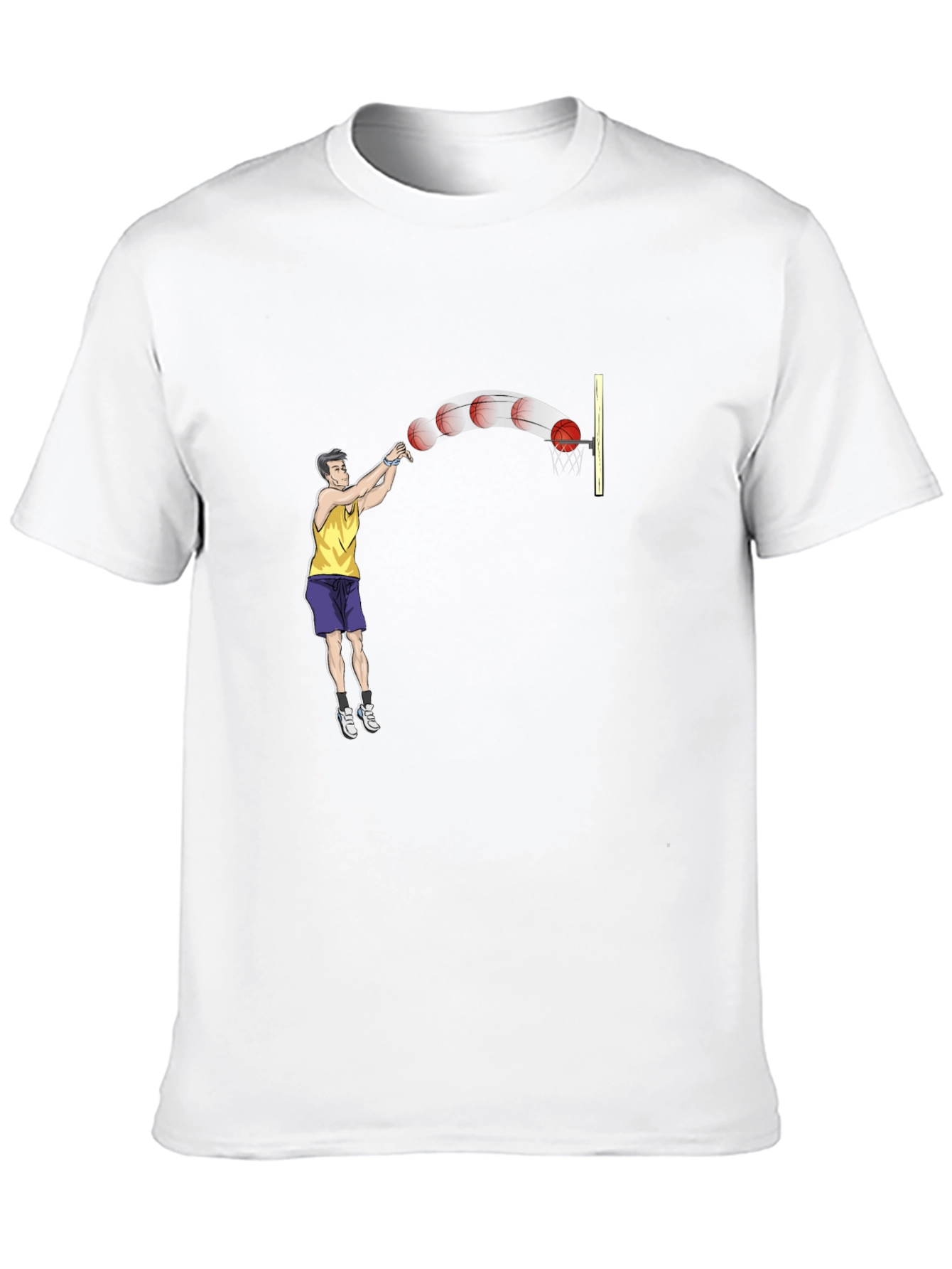 Basketball Throw Graphic Tee - Stylish Black T-Shirt
