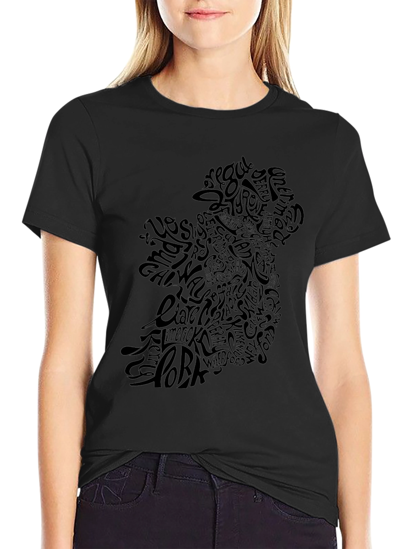 Ireland Map Word Art T-Shirt - Irish Pride