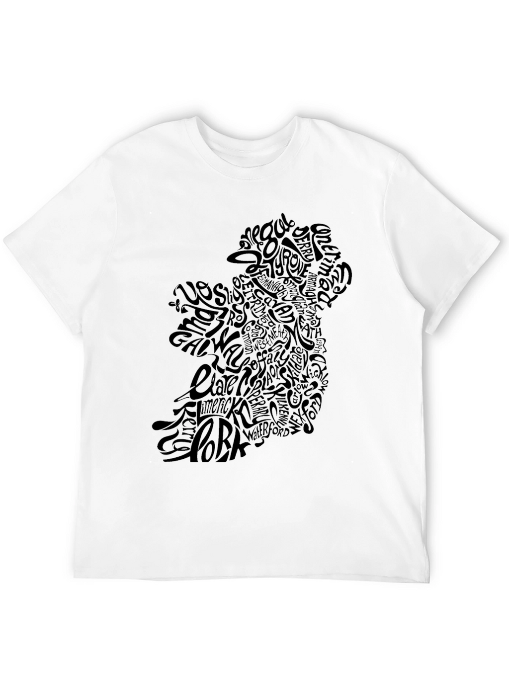 Ireland Map Word Art T-Shirt - Irish Pride