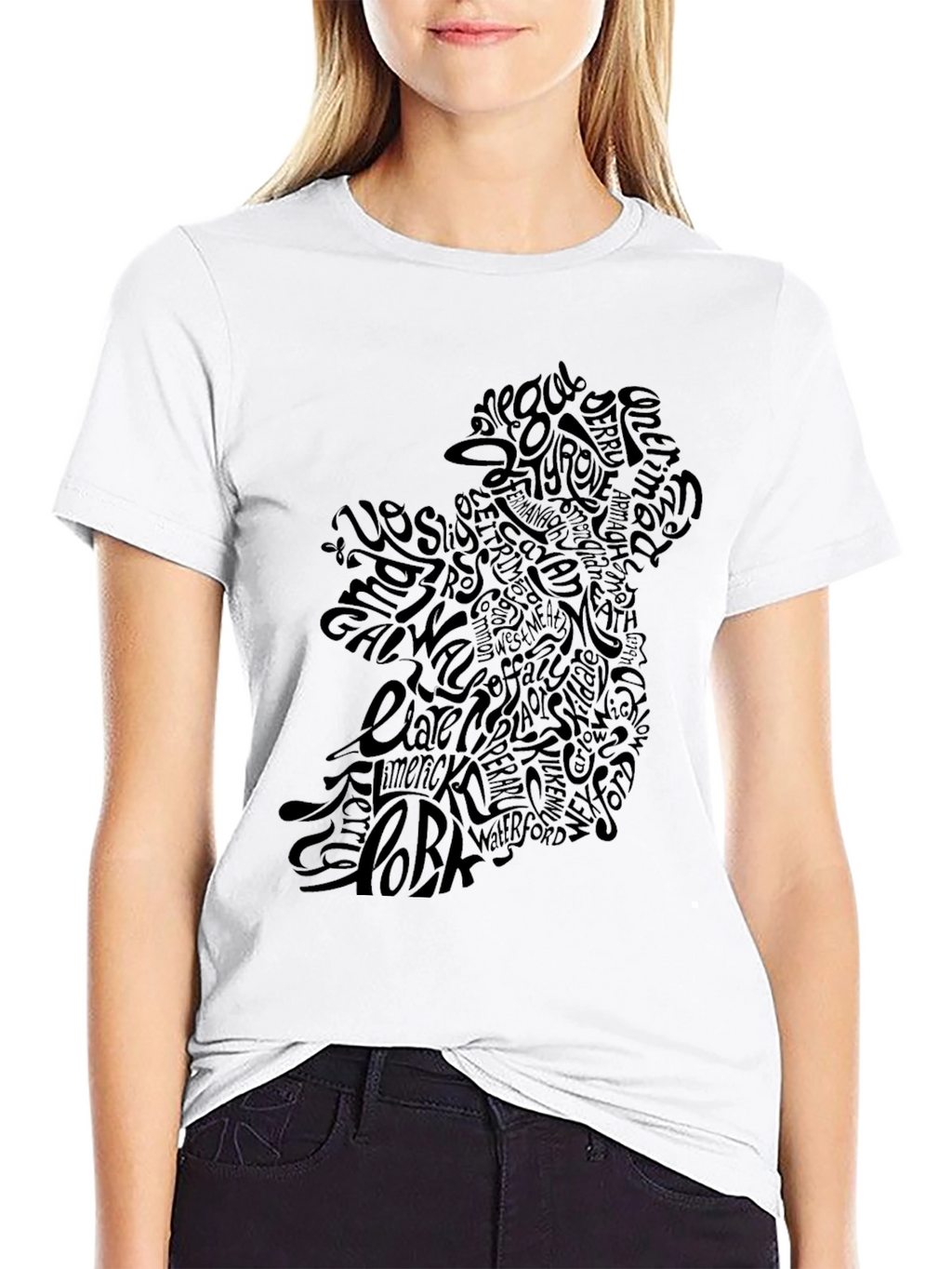 Ireland Map Word Art T-Shirt - Irish Pride