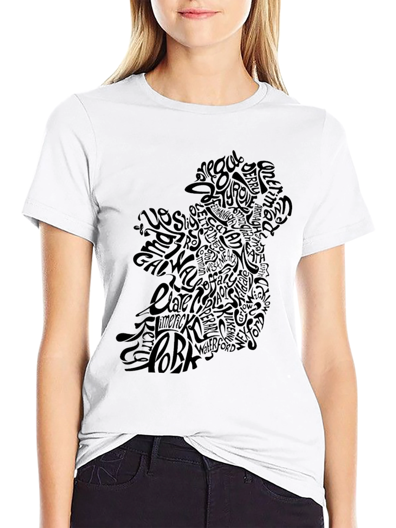 Ireland Map Word Art T-Shirt - Irish Pride
