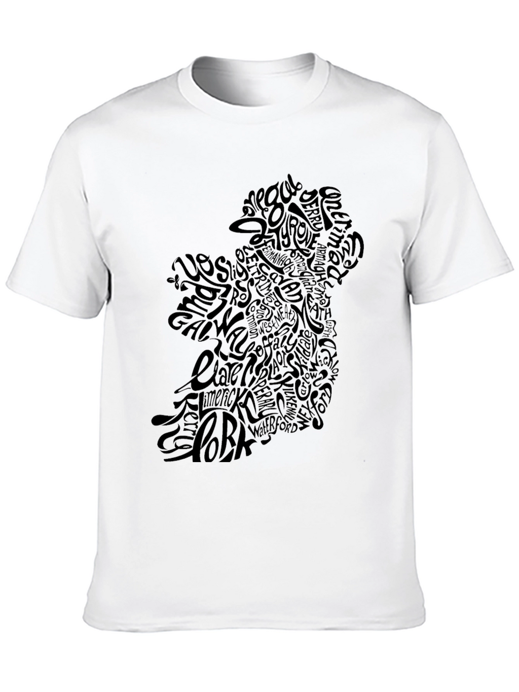 Ireland Map Word Art T-Shirt - Irish Pride