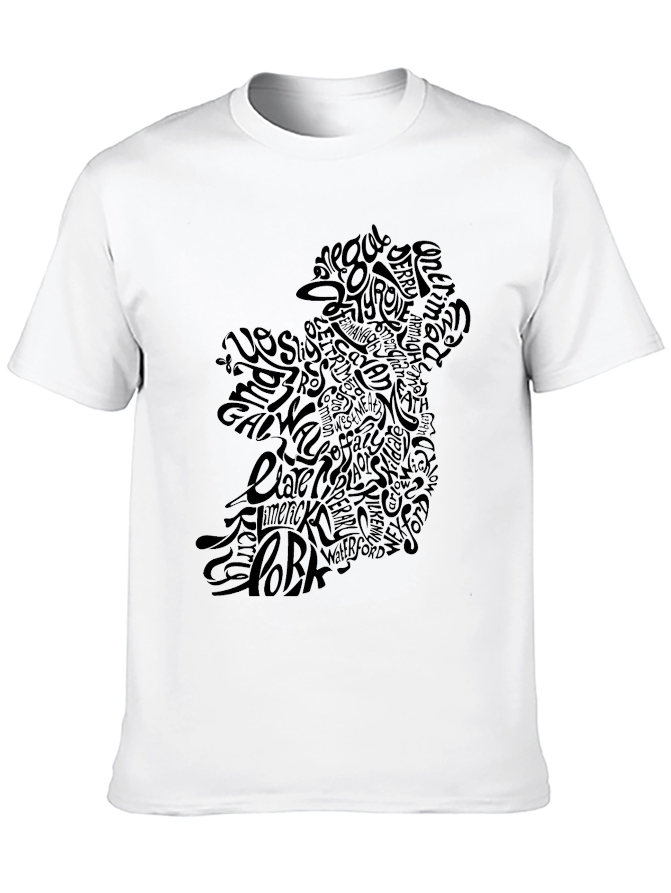 Ireland Map Word Art T-Shirt - Irish Pride