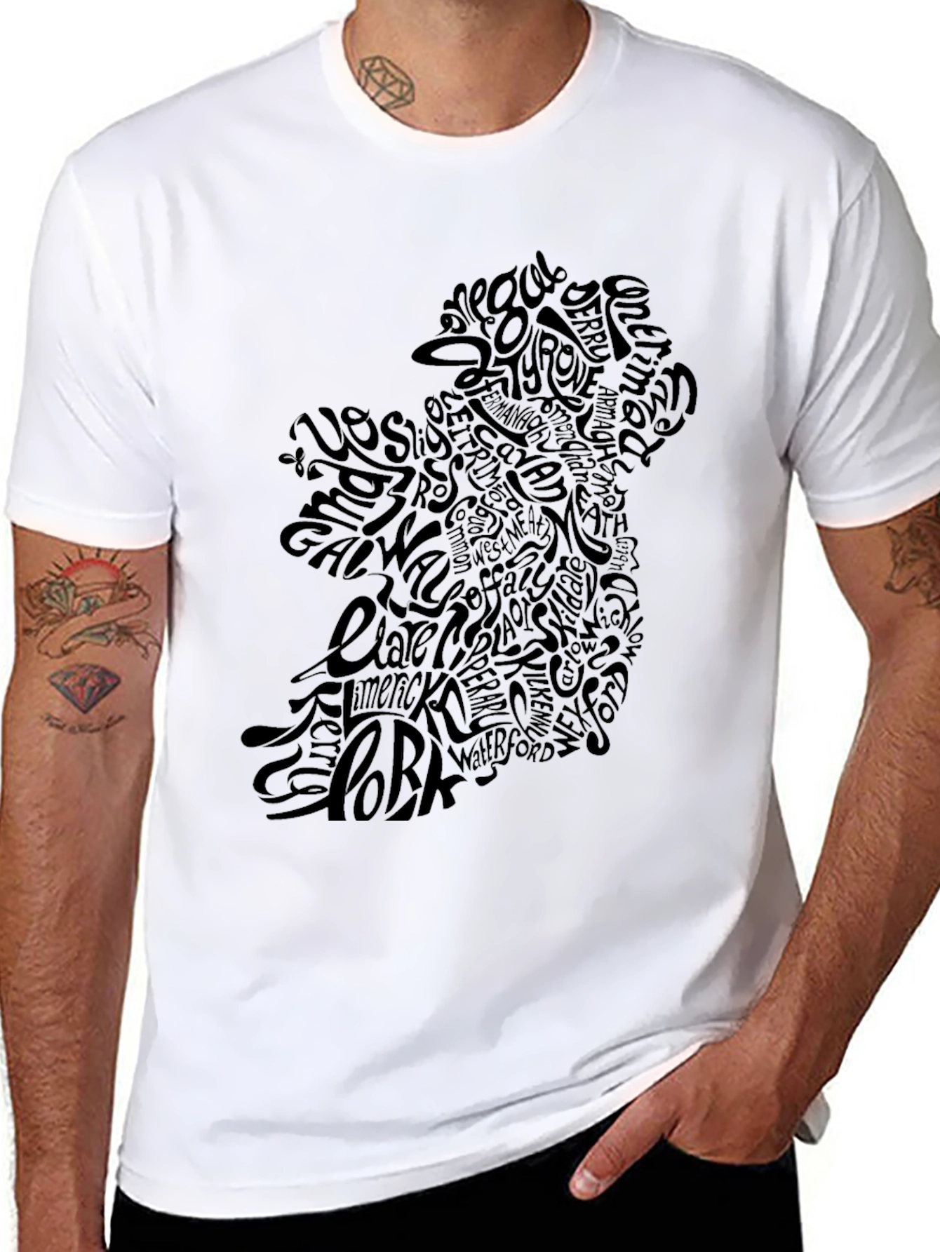 Ireland Map Word Art T-Shirt - Irish Pride