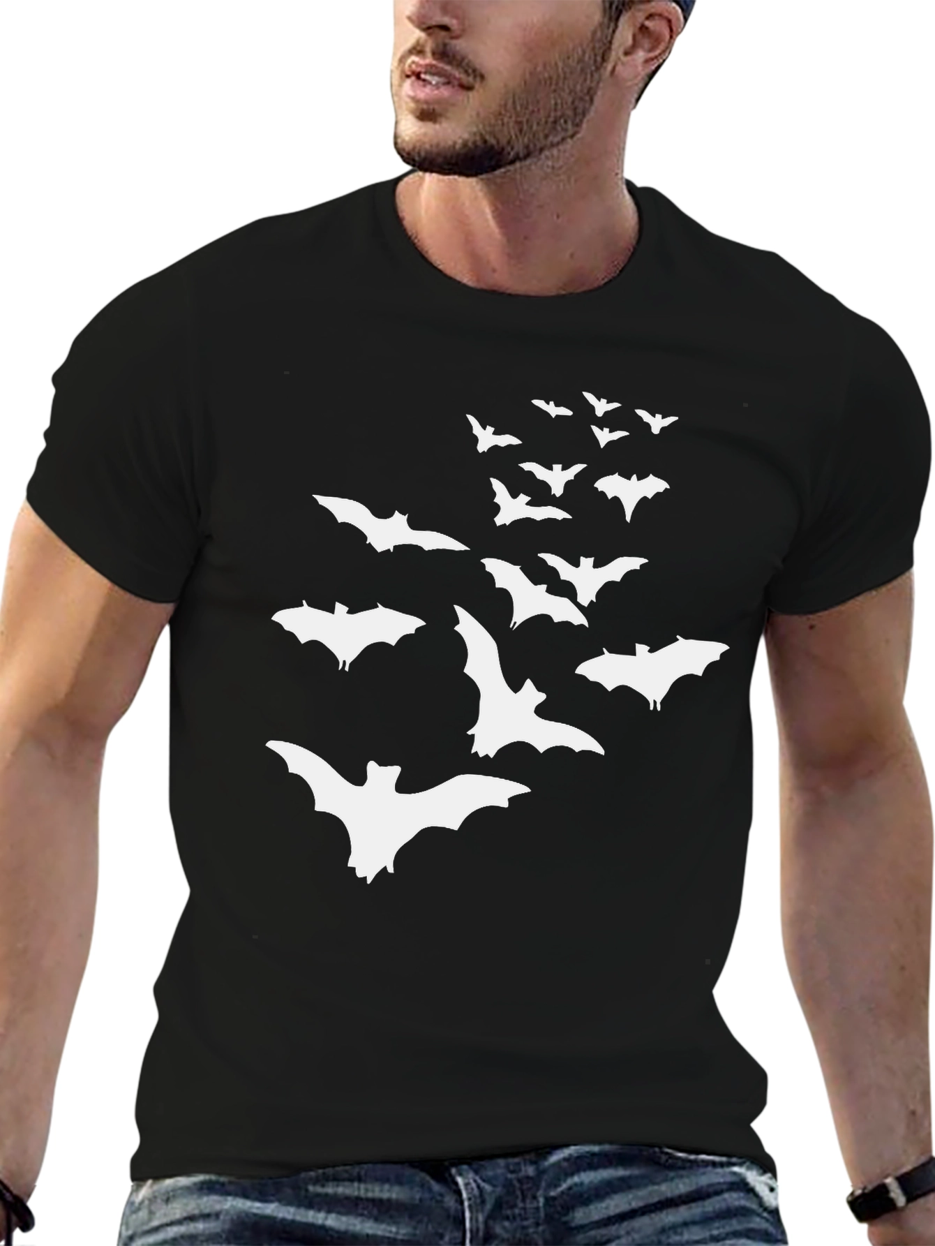 Bat Graphic Tee - Spooky Halloween Shirt