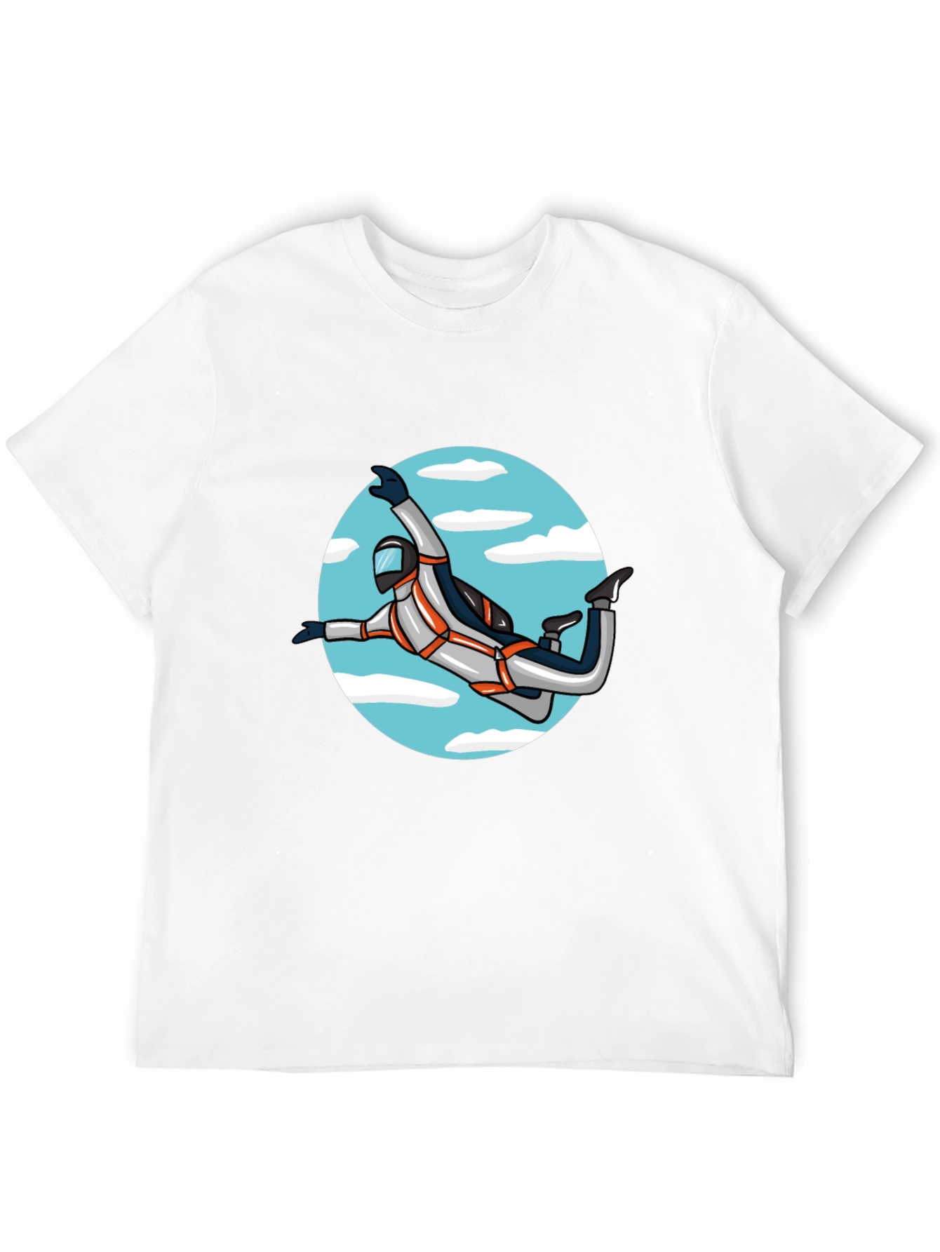 Skydiver Graphic Tee - Black Crew Neck Shirt