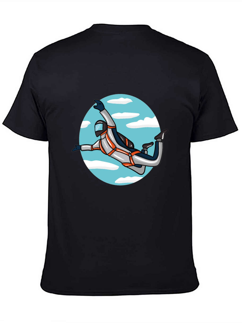 Skydiver Graphic Tee - Black Crew Neck Shirt