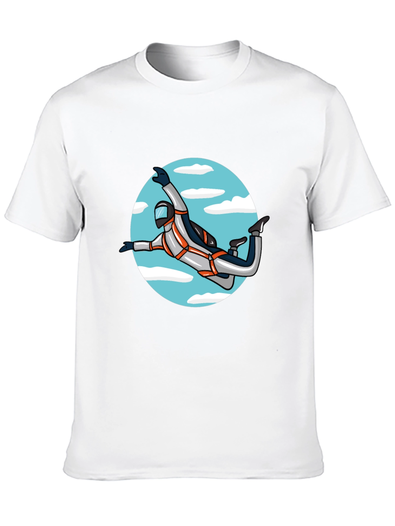 Skydiver Graphic Tee - Black Crew Neck Shirt