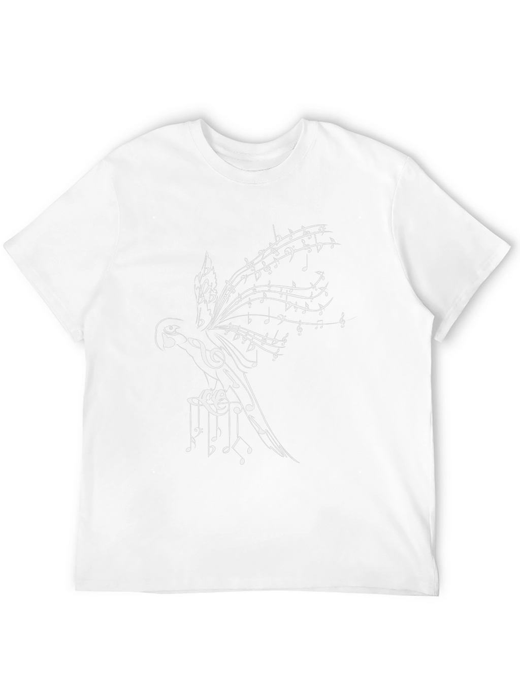 Musical Bird Graphic Tee - Stylish Mens Black T-Shirt