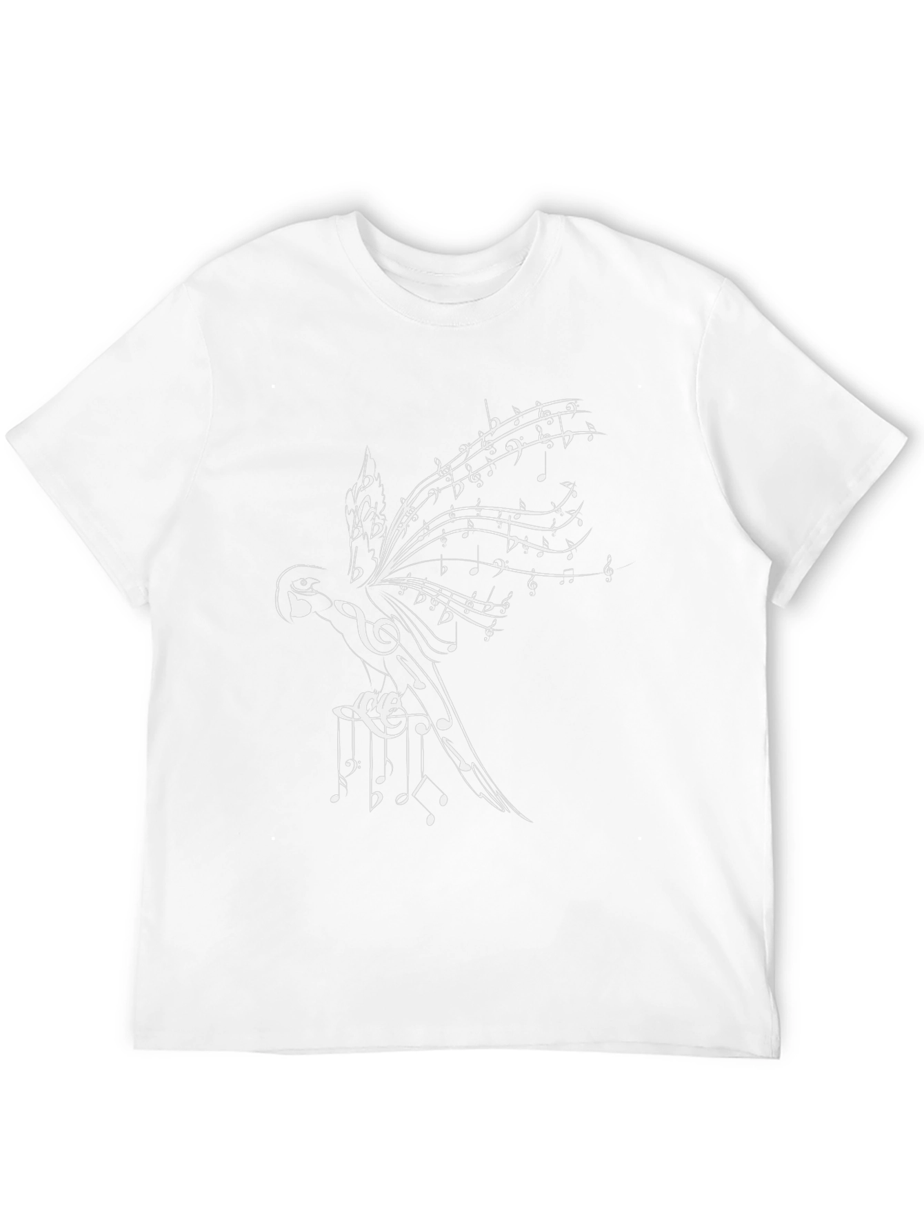 Musical Bird Graphic Tee - Stylish Mens Black T-Shirt
