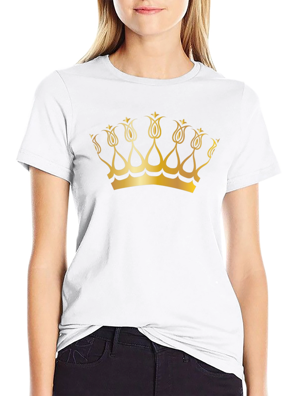 Golden Crown Graphic Black T-Shirt