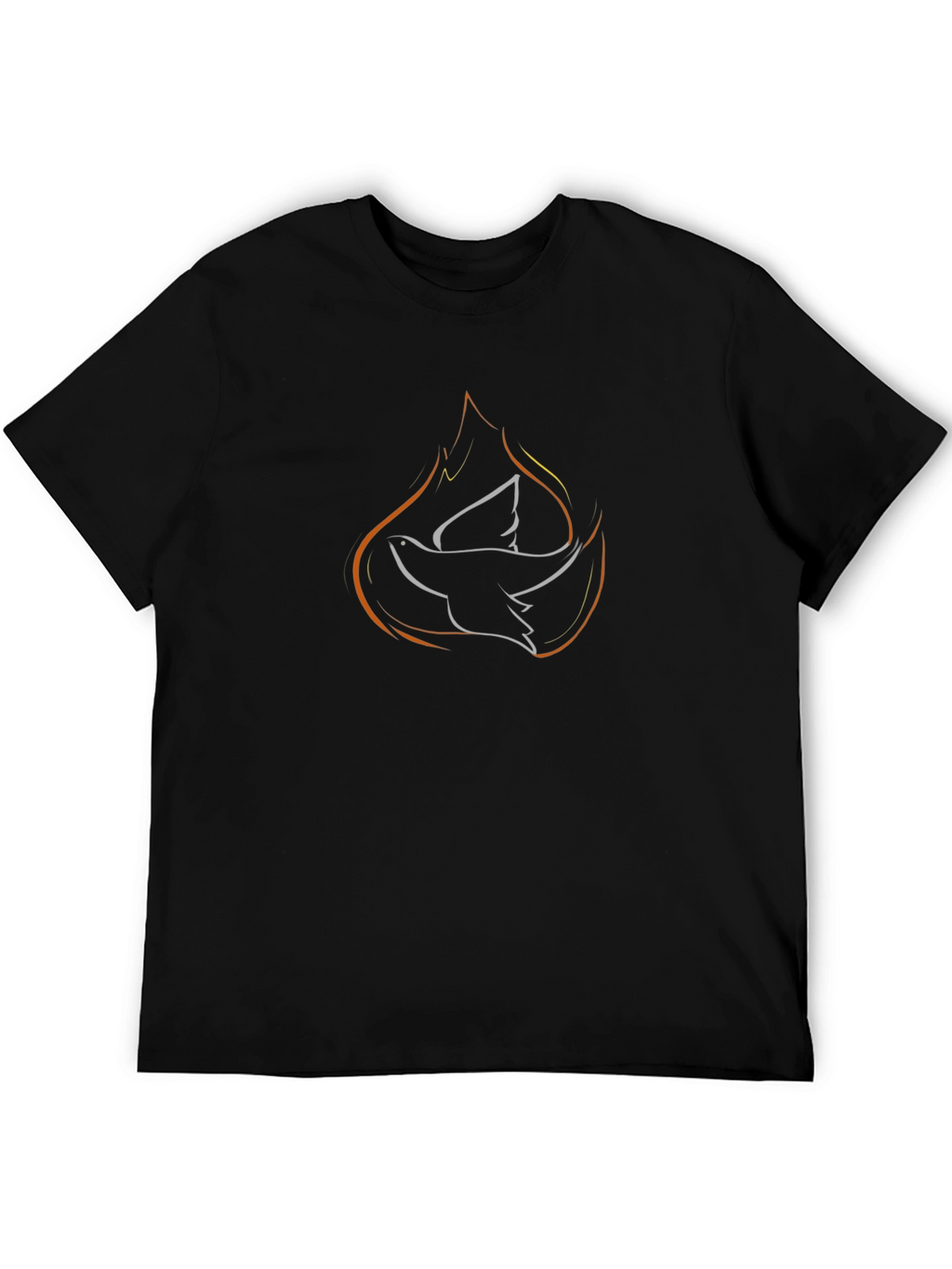 Dove & Flame Graphic Black T-Shirt