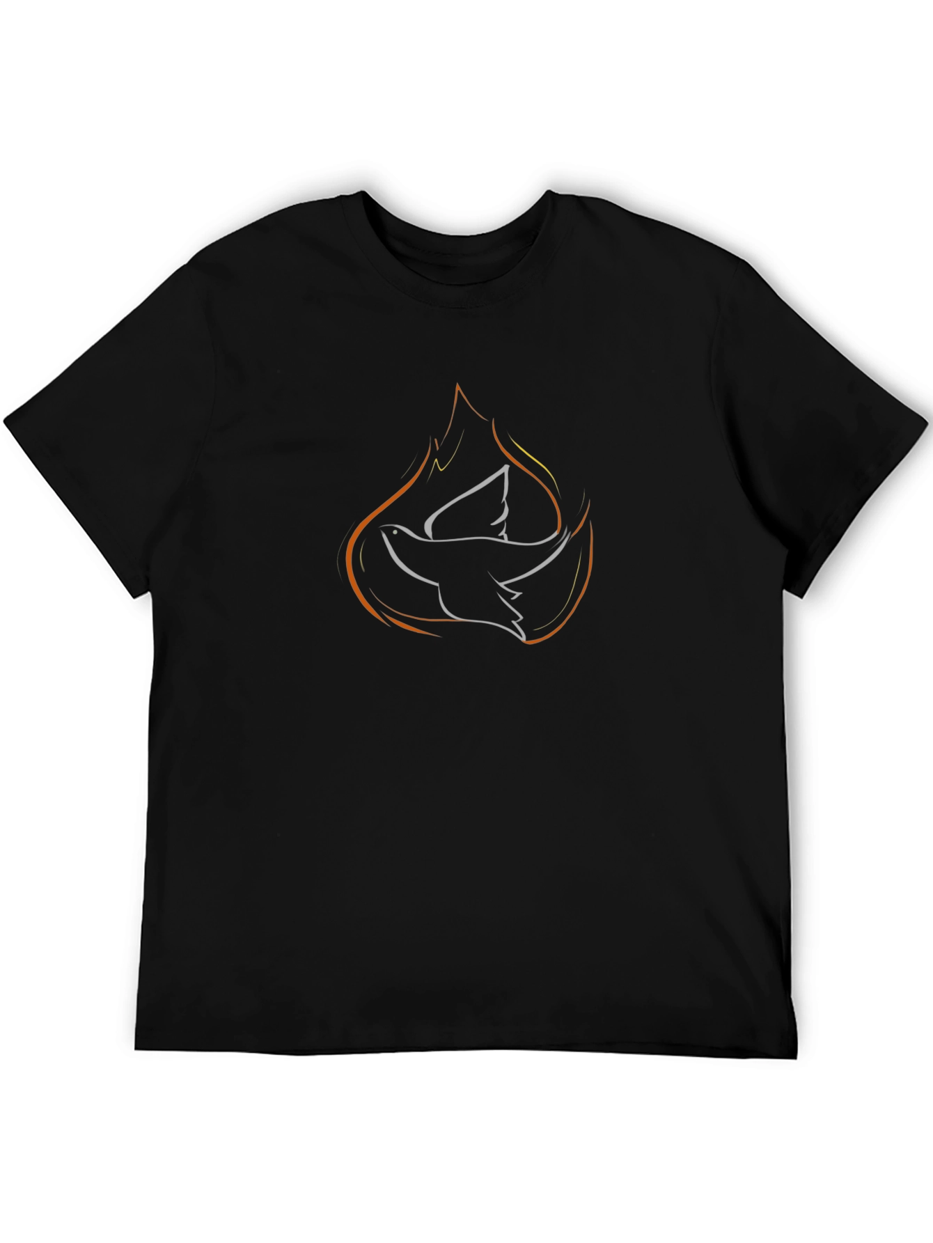 Dove & Flame Graphic Black T-Shirt