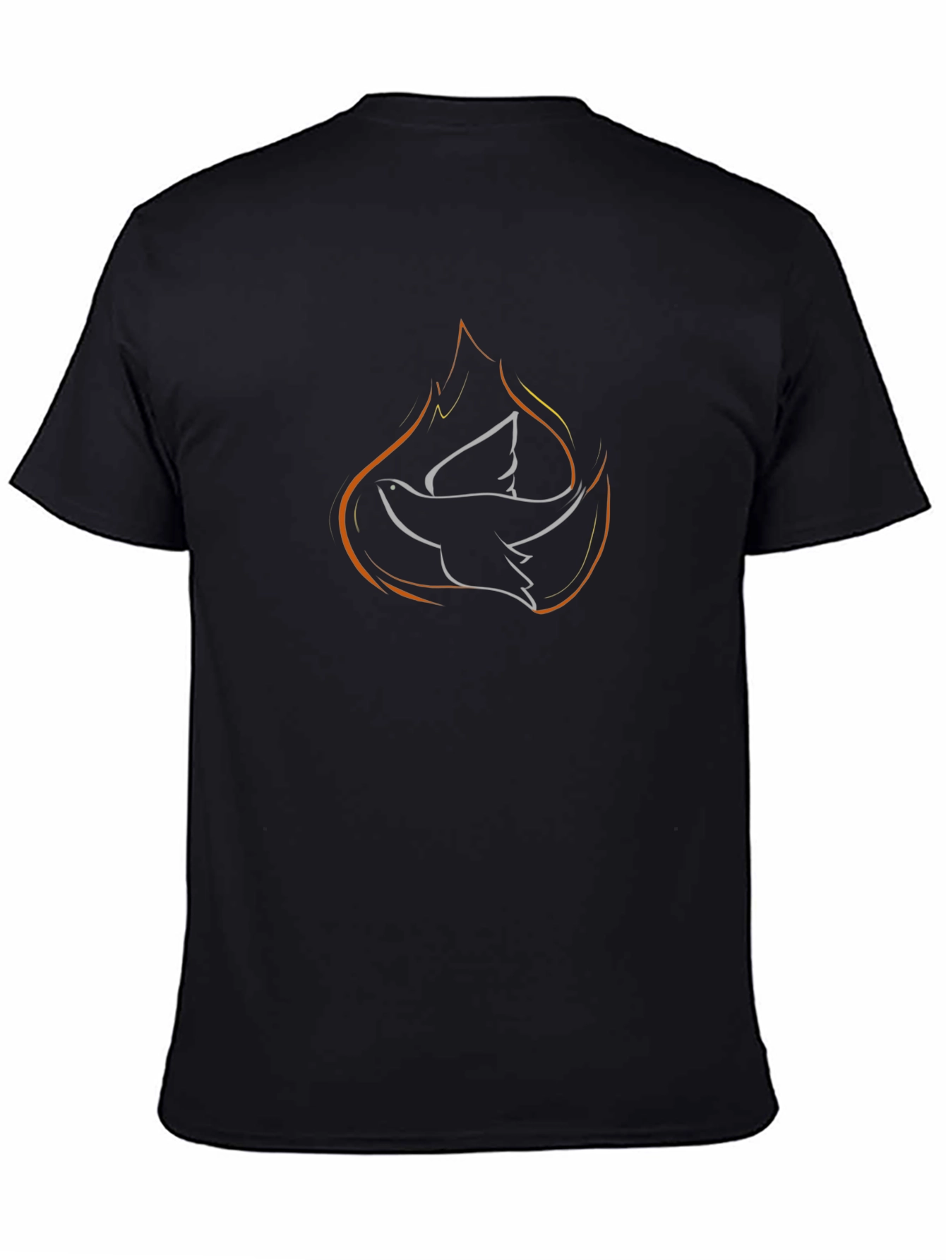 Dove & Flame Graphic Black T-Shirt
