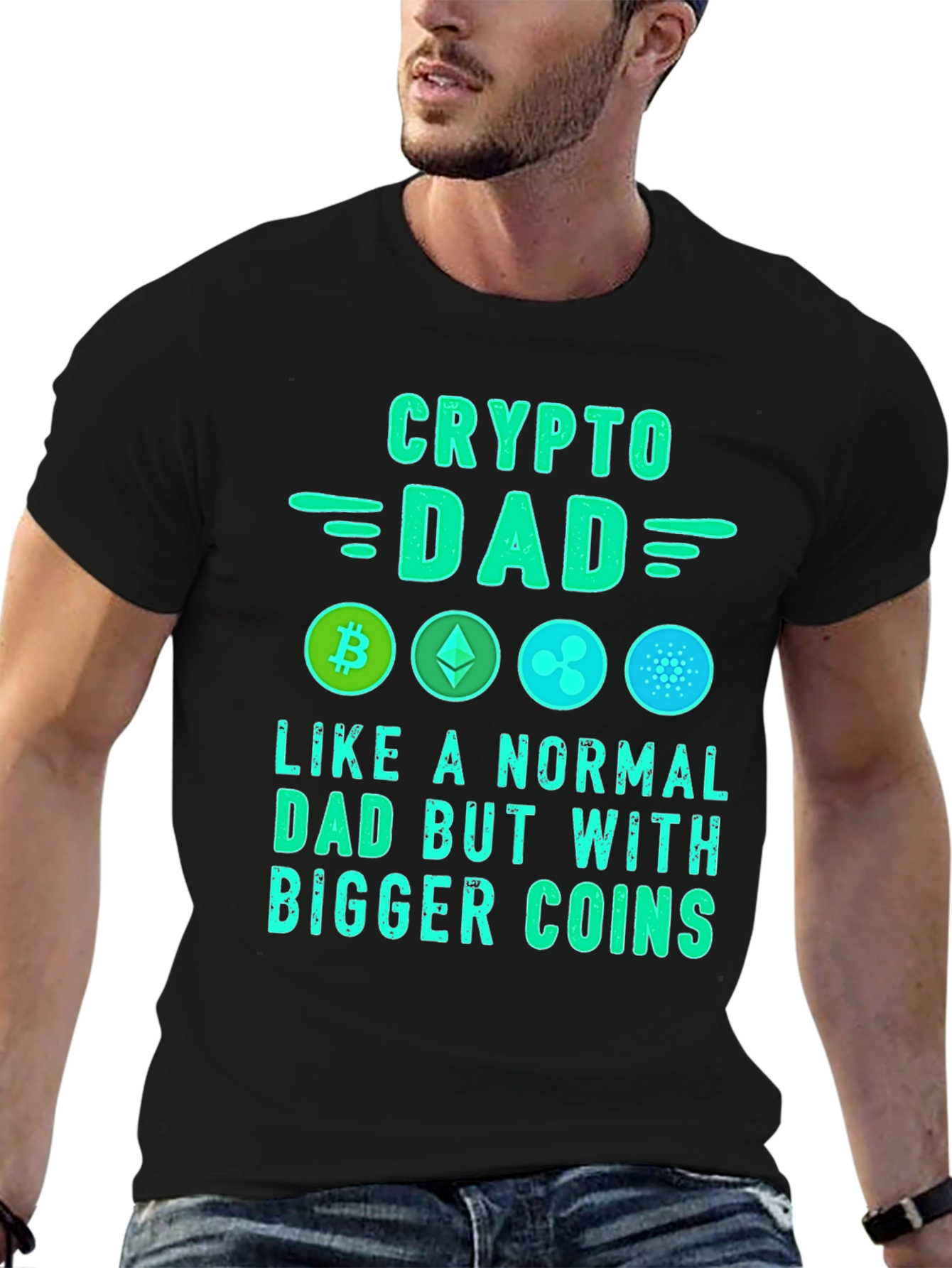 Crypto Dad T-Shirt: Bitcoin Ethereum Ripple Cardano