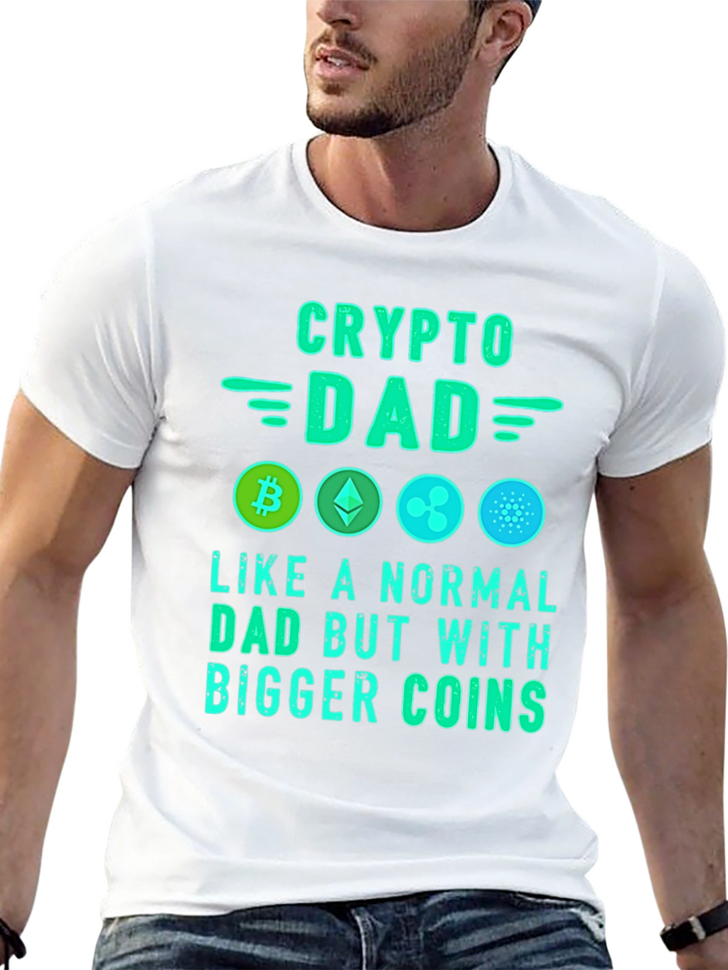 Crypto Dad T-Shirt: Bitcoin Ethereum Ripple Cardano