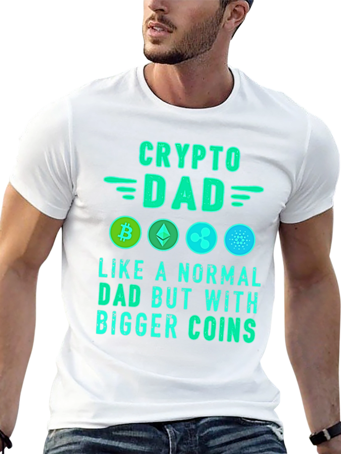 Crypto Dad T-Shirt: Bitcoin Ethereum Ripple Cardano