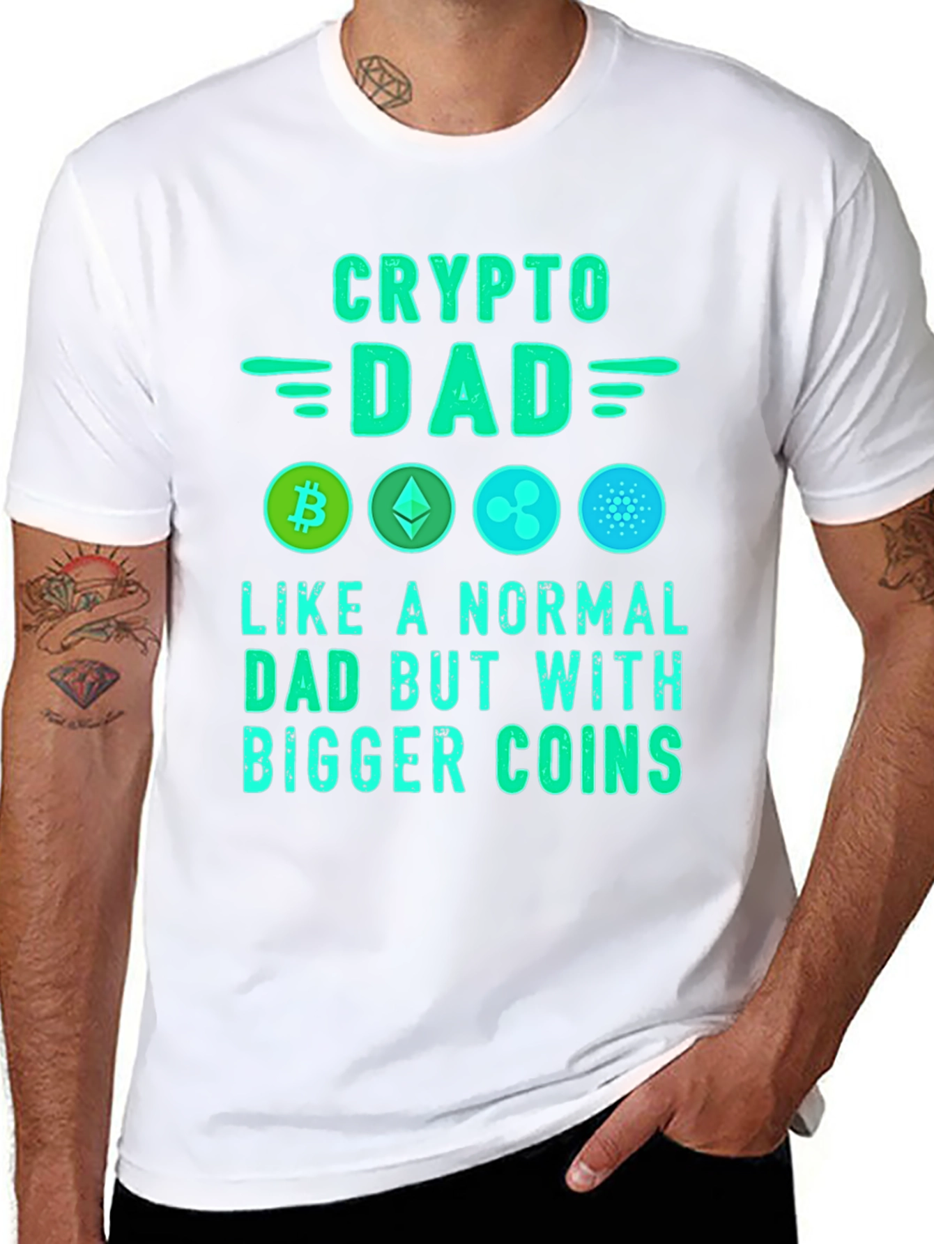 Crypto Dad T-Shirt: Bitcoin Ethereum Ripple Cardano