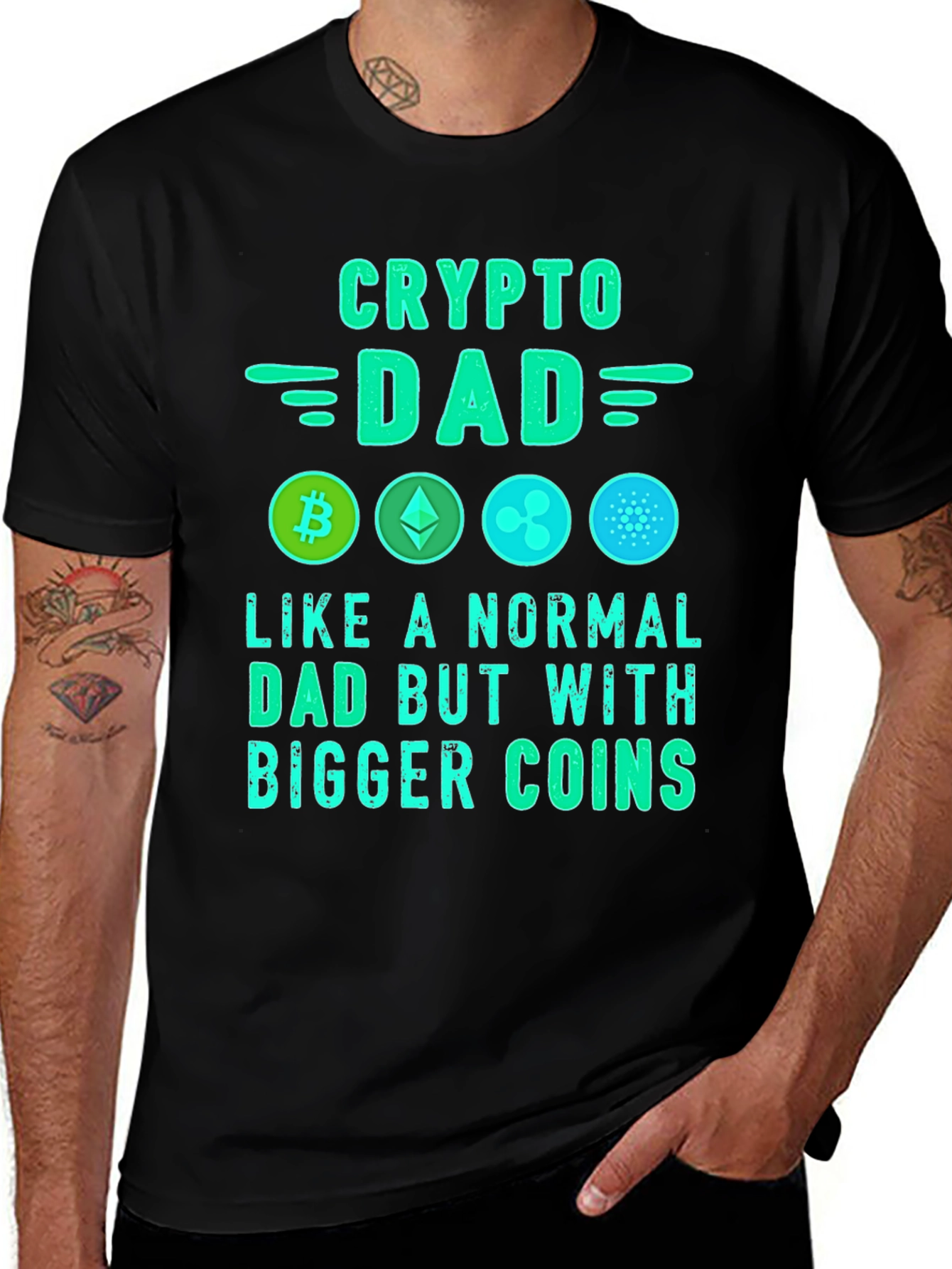 Crypto Dad T-Shirt: Bitcoin Ethereum Ripple Cardano