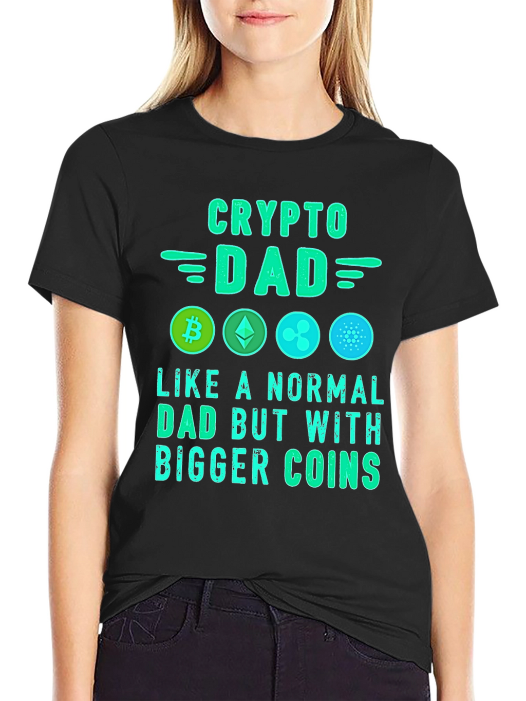 Crypto Dad T-Shirt: Bitcoin Ethereum Ripple Cardano