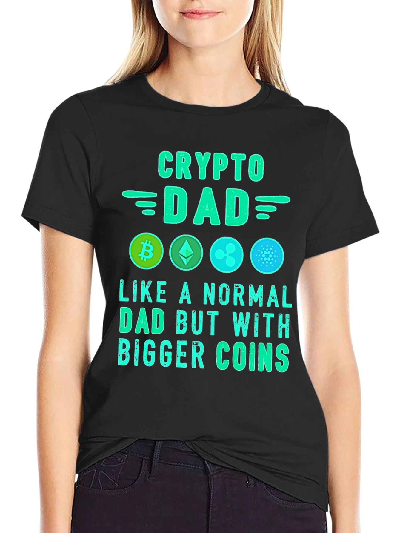 Crypto Dad T-Shirt: Bitcoin Ethereum Ripple Cardano